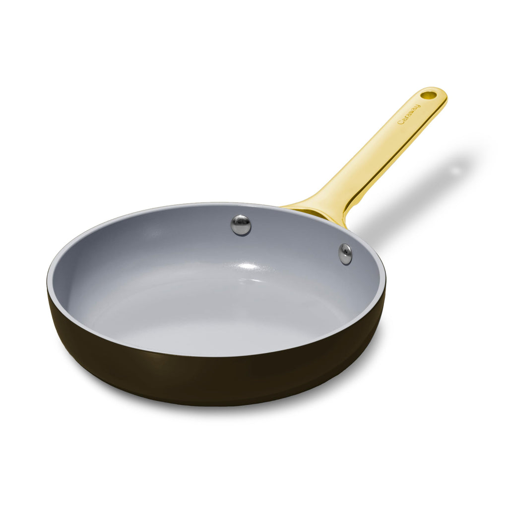 Caraway Nonstick Ceramic Frying Pan (2.7 qt, 10.5") - Non Toxic, PTFE & PFOA Free - Oven Safe & Compatible with All Stovetops (Gas, Electric & Induction) - Cream