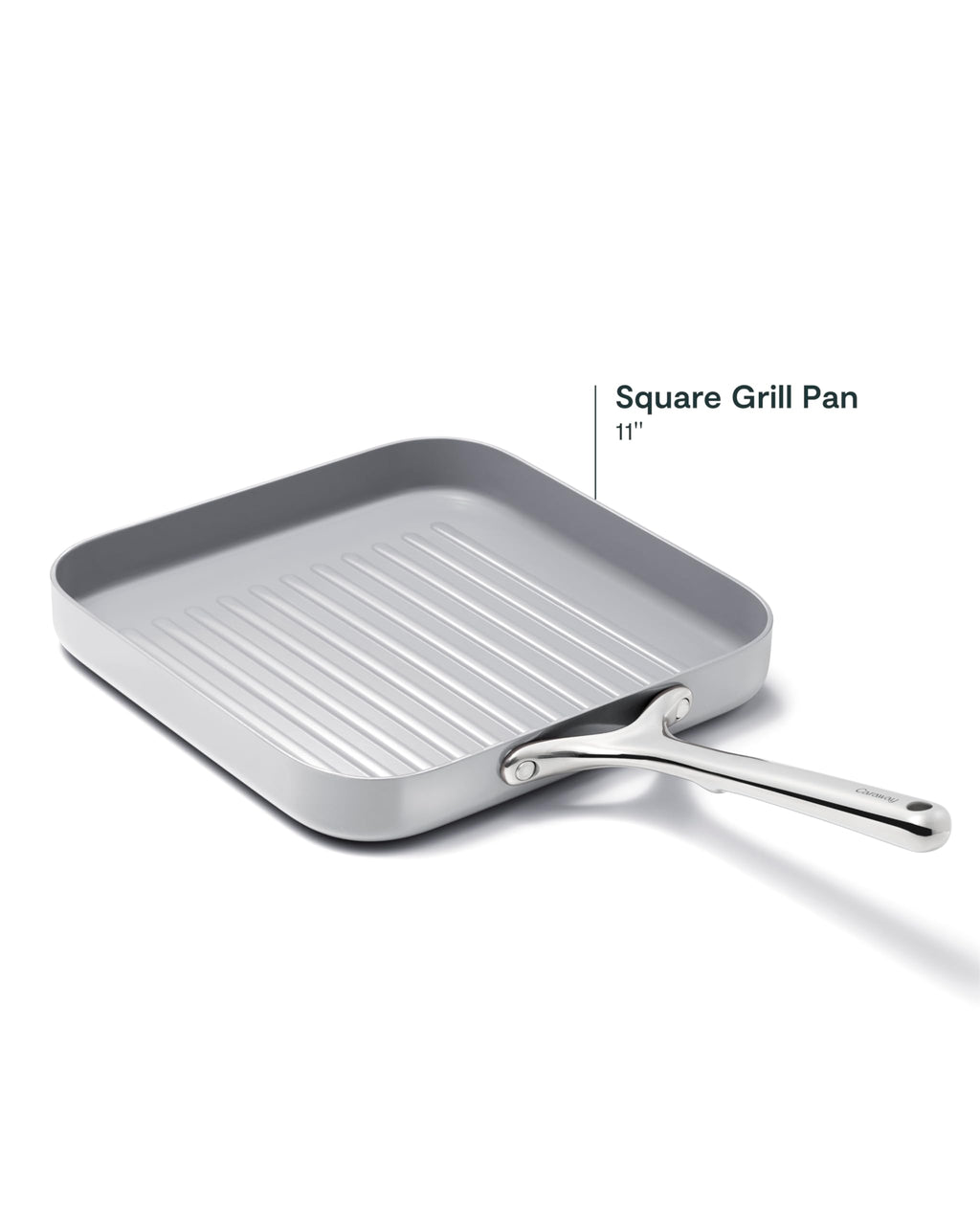 Caraway Square Grill Pan - 11” Grill Pan - Non-Stick Ceramic Coated - Non Toxic, PTFE & PFOA Free - Oven Safe & Compatible with All Stovetops - Cream