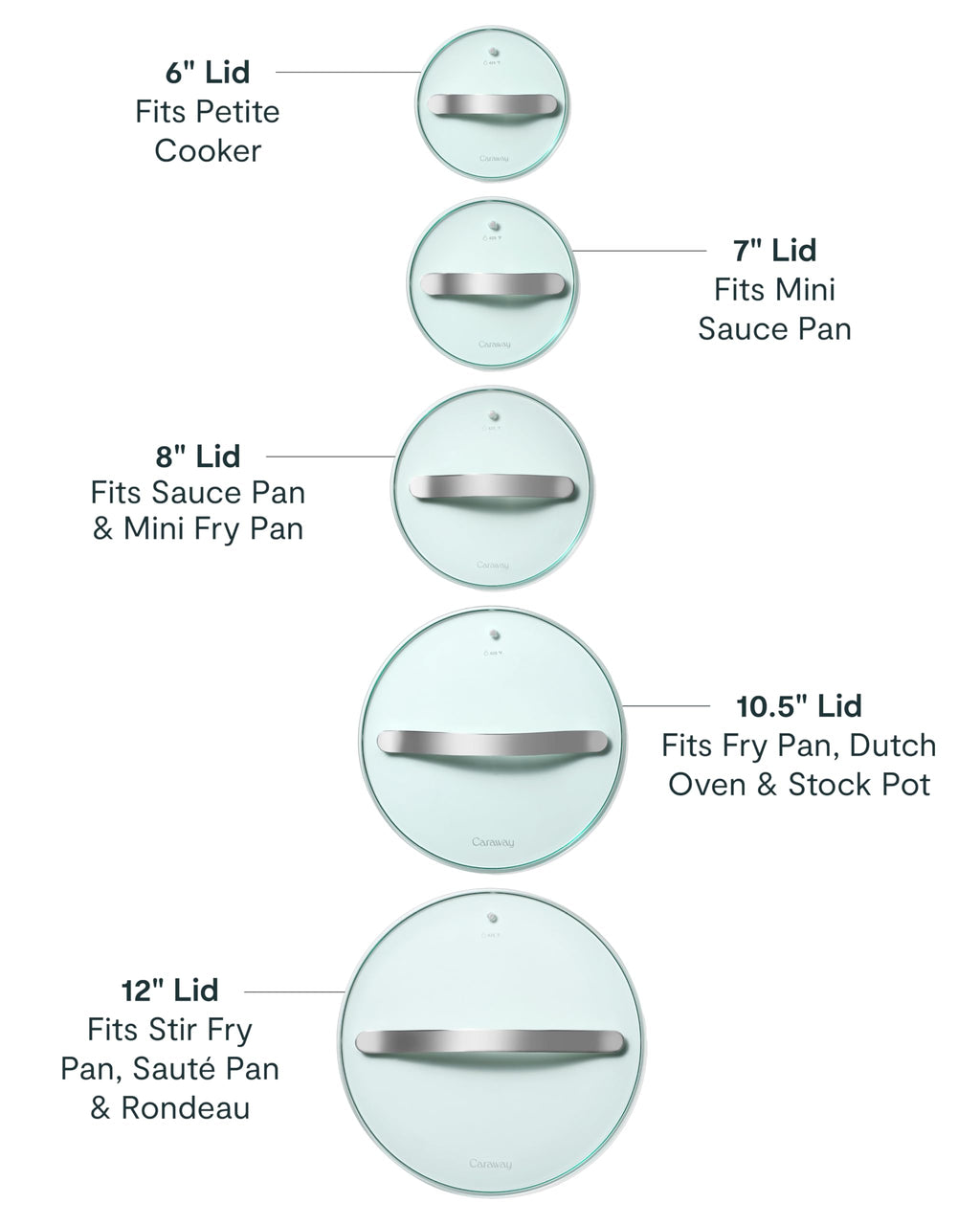 Caraway 10.5" Glass Lid for Pots and Pans - Made With Tempered Glass - Sized to Fit Caraway Ceramic-Coated & Stainless Steel Cookware