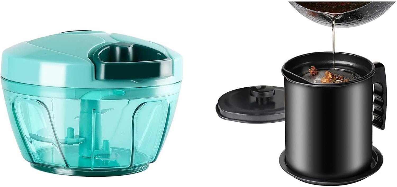 Cambom Manual Food Chopper and Bacon Grease Container(1.6L)