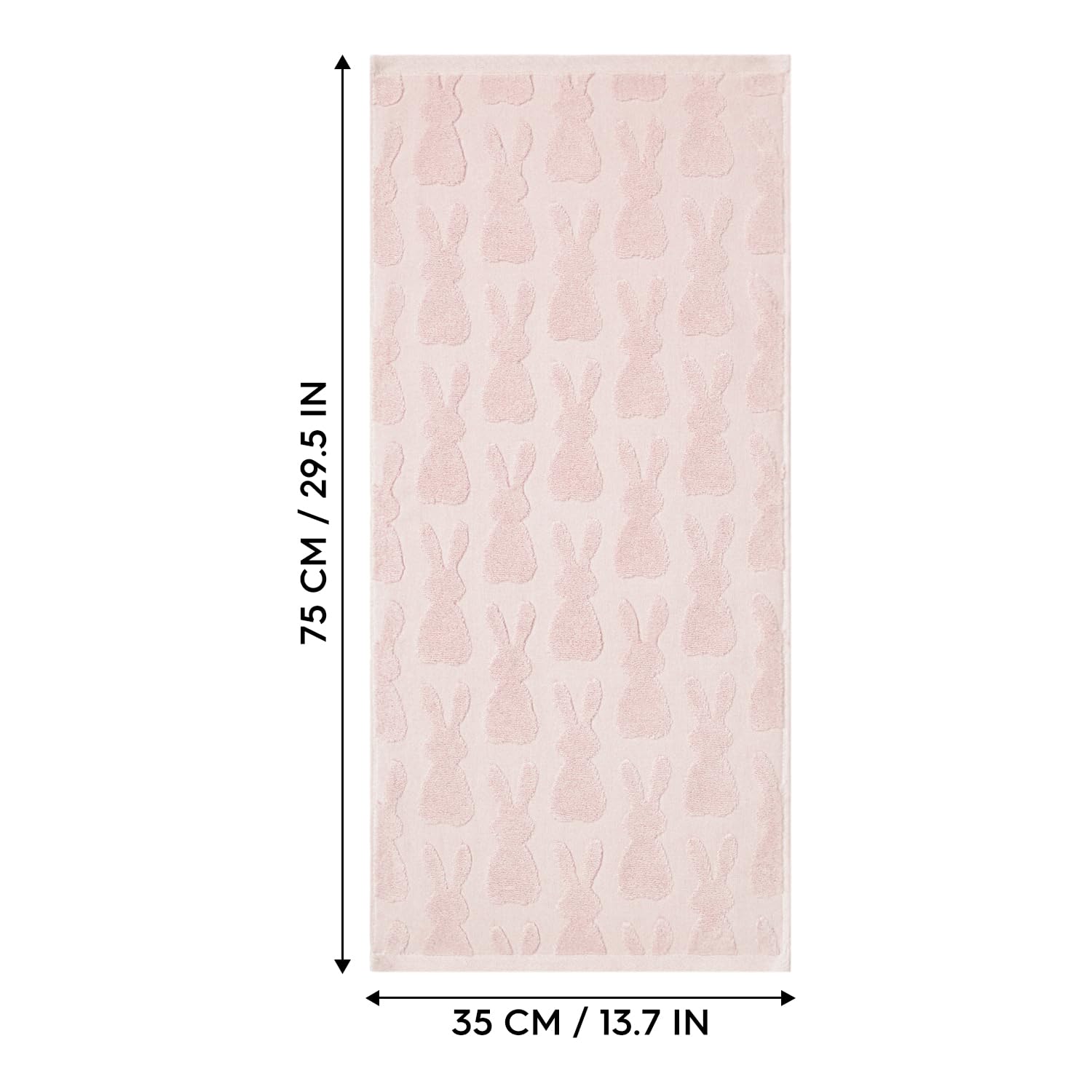 Artoid Mode 2 Pcs Beige 3D Rabbit Jacquard Easter Hand Towels for Bathroom, 100% Cotton Soft Absorbent Bathroom Decor Towels, 13.7 x 29.5 Inch