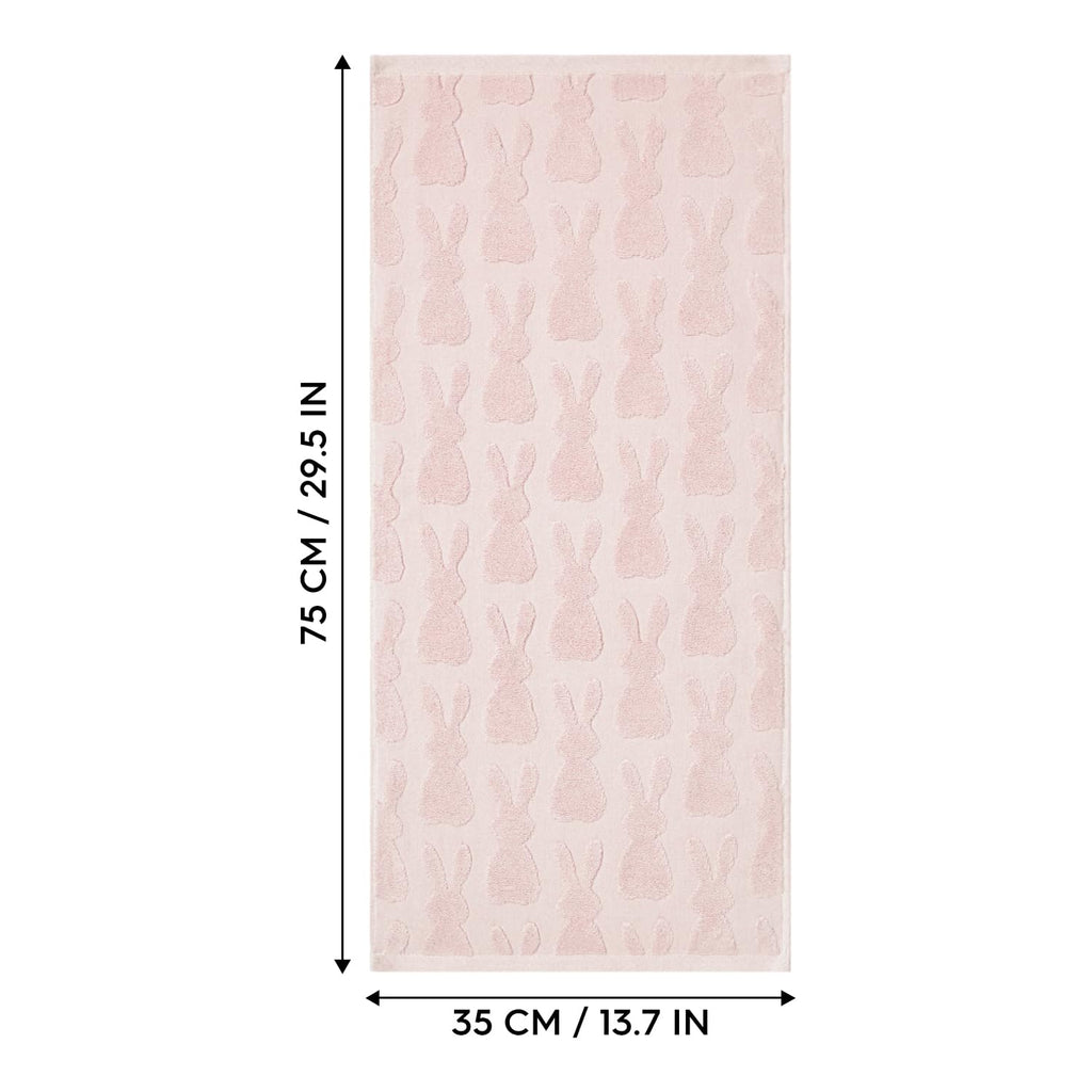 Artoid Mode 2 Pcs Beige 3D Rabbit Jacquard Easter Hand Towels for Bathroom, 100% Cotton Soft Absorbent Bathroom Decor Towels, 13.7 x 29.5 Inch