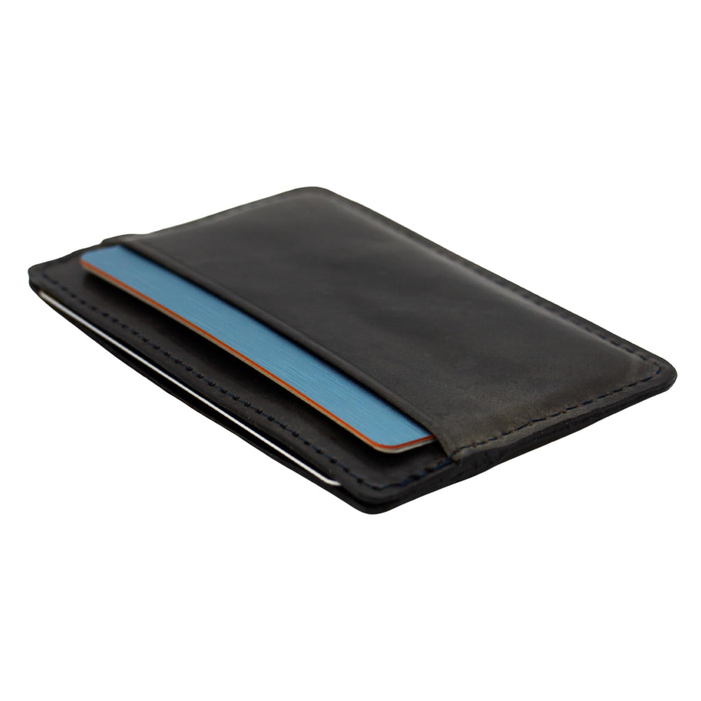 TWIN ENGINE COFFEE Handcrafted Leather Minimalist Wallet/Card Holder Wallet with 6 card capacity and cash pocket/Hand Stitched Top Grain/Slim/Perfect Gift/Men’s and Women’s/Origin Creations (Purple)