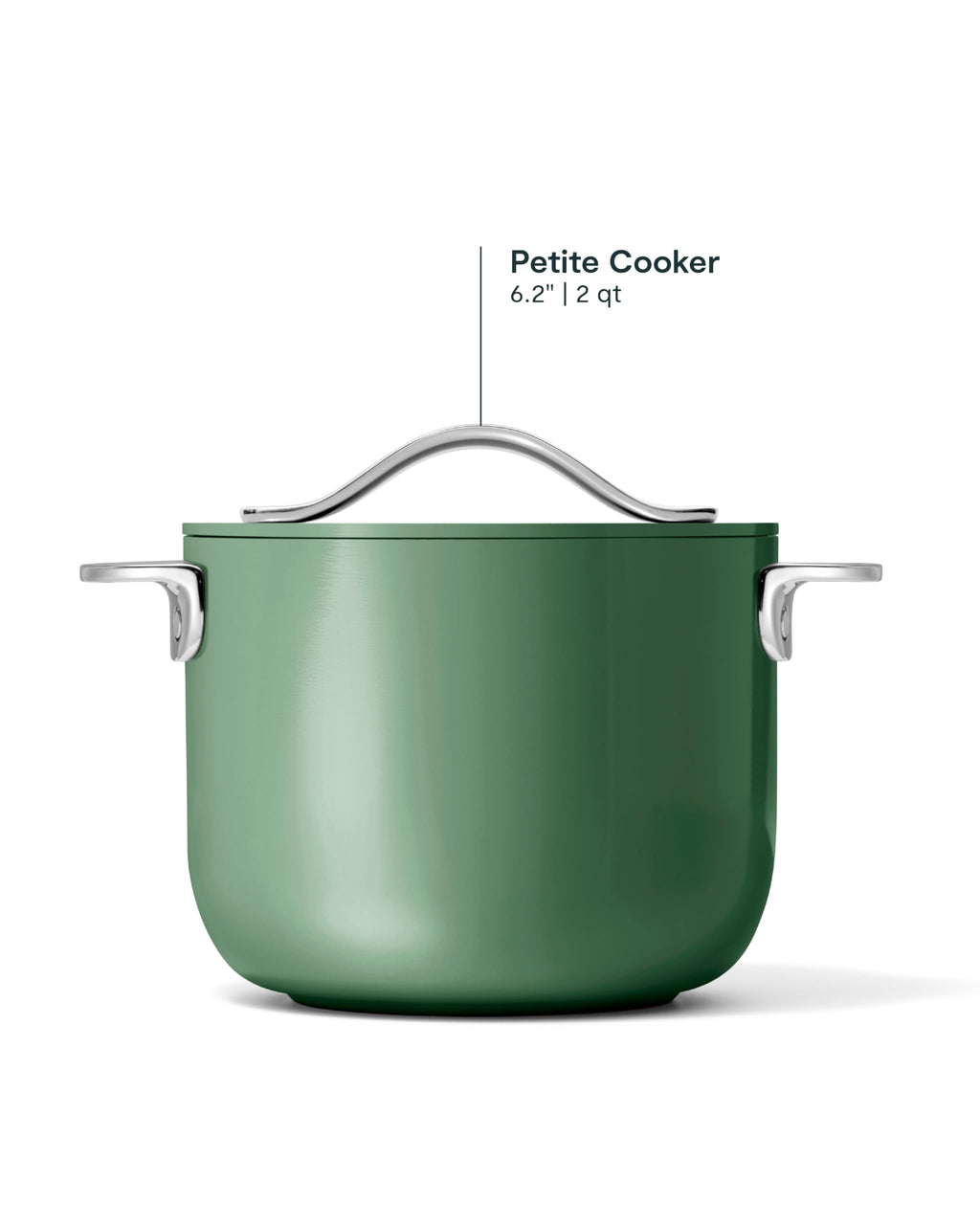 Caraway Petite Cooker - 2 Qt Ceramic Coated Pot - Free From Forever Chemicals - Perfect for Rice, Grains, or Sauces - Cream