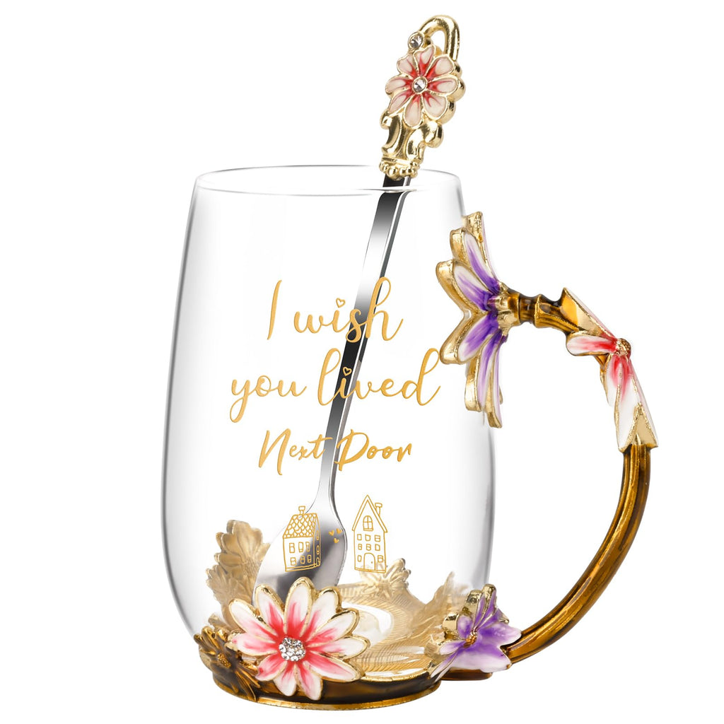 OEAGO Gifts for Mom Women Mothers Day Valentines Day Gifts Glass Coffee Enamels Mug Best Birthday Valentine's for Her Girlfriend Wife from Daughter Son Tea Cup Christmas Stocking Stuffers