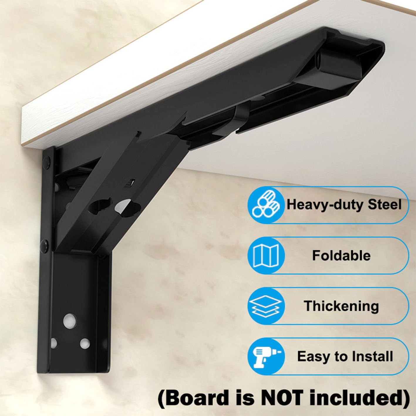 24inch Floating Shelf Bracket,Garage Heavy Duty Folding Shelf Brackets,Wall Mounted Collapsible Shelf Bracket,Max Load 330lb,(Pack of 4, No Board) (24In 4Pack)