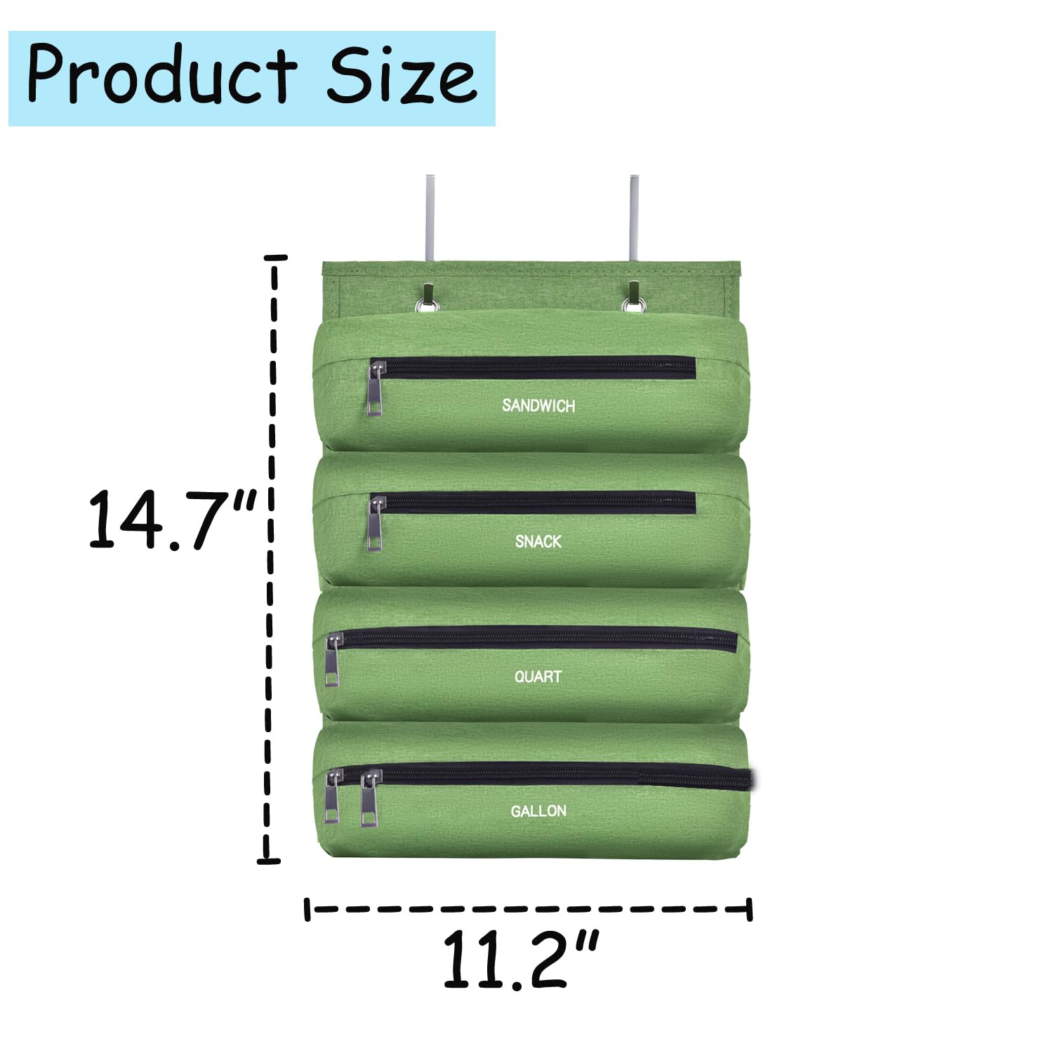 Zipper Bag Organizer Compatible with Gallon, Quart, Sandwich & Snack Food Storage Bag, Kitchen Plastic Bag Storage Organizer for Kitchen RV Camper (Grey)