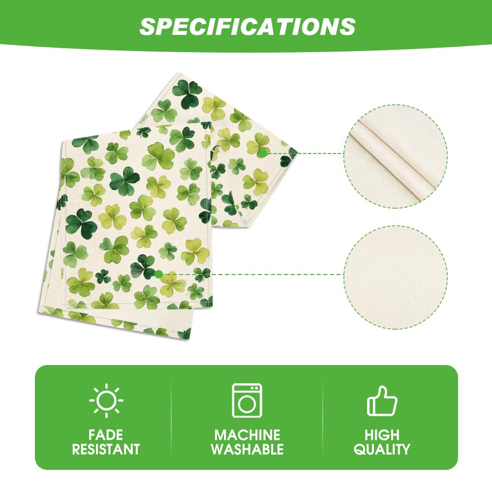 Artoid Mode Shamrock St. Patrick's Day Table Runner, Seasonal Spring Lucky Kitchen Dining Table Decoration for Home Party Decor 13 x 72 Inch