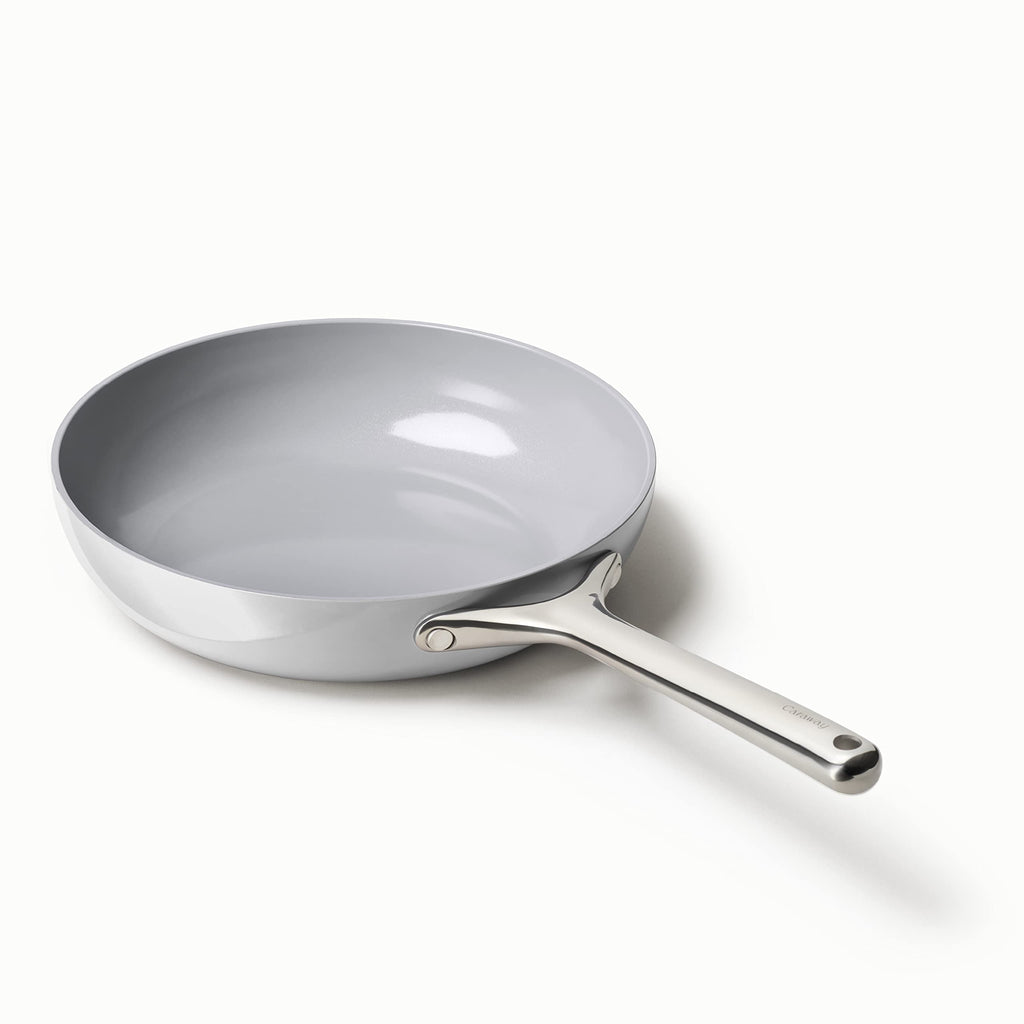 Caraway Nonstick Ceramic Frying Pan (2.7 qt, 10.5") - Non Toxic, PTFE & PFOA Free - Oven Safe & Compatible with All Stovetops (Gas, Electric & Induction) - Cream