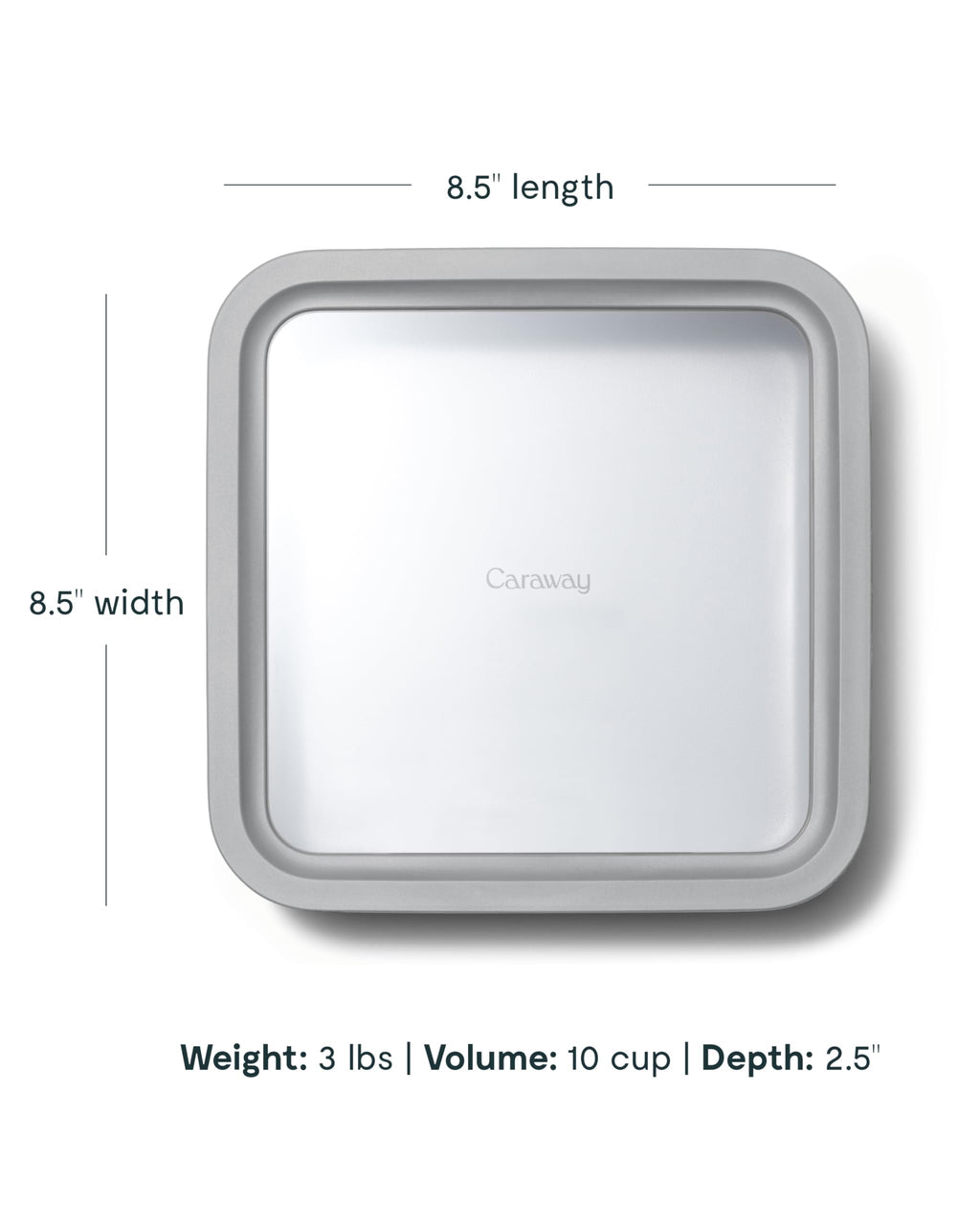 Caraway Glass Food Storage - 6.6 Cup Glass Container - Ceramic Coated Food Container - Non Stick Lunch Box Container with Lids - Dishwasher, Oven, & Microwave Safe - Cream