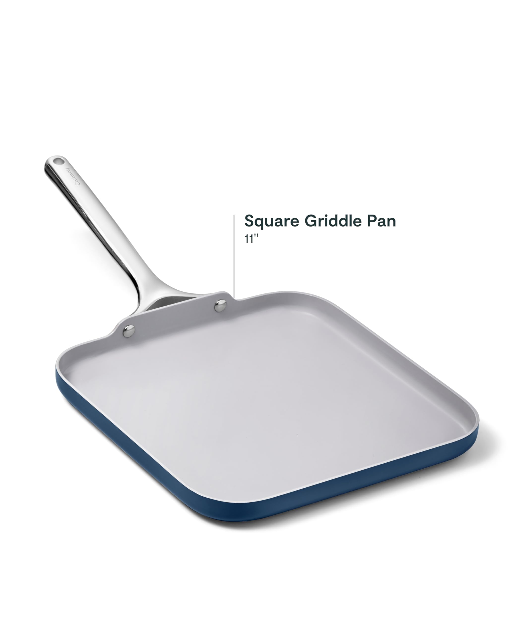 Caraway Square Griddle Pan - 11” Square Pan - Non-Stick Ceramic Coated - Non Toxic, PTFE & PFOA Free - Oven Safe & Compatible with All Stovetops - Gray