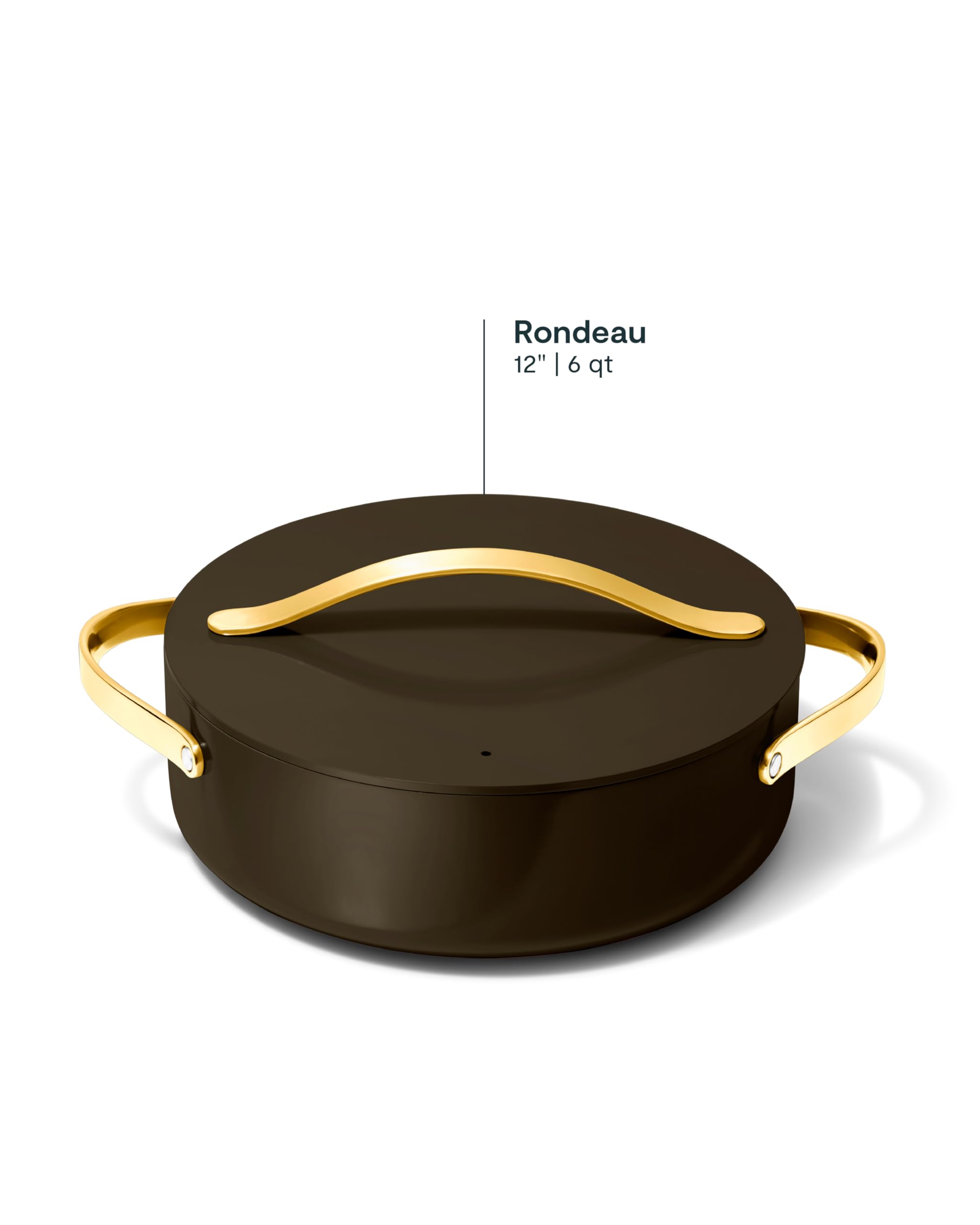 Caraway Rondeau - 6 Qt Non-Stick Pan with Lid - Free From Forever Chemicals - Perfect for Searing, Braising, & Roasting - Cream
