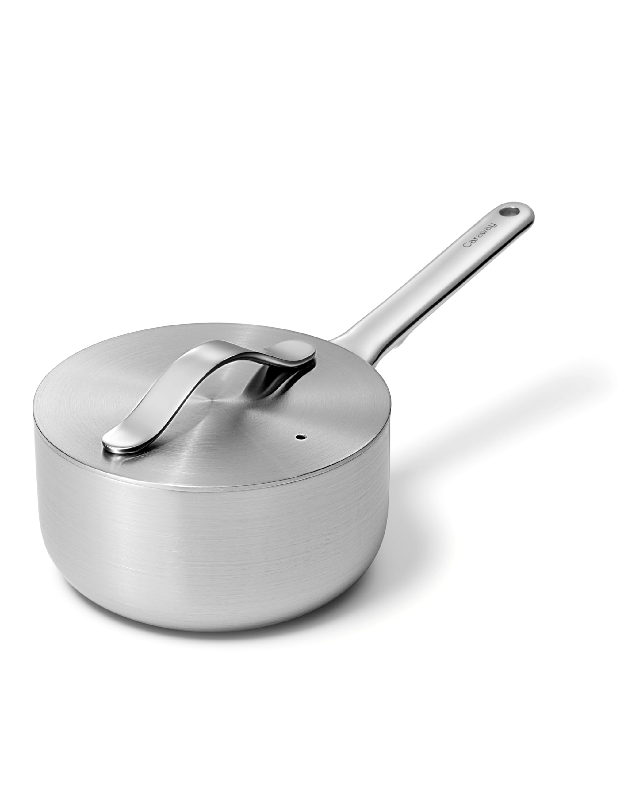 Caraway Stainless Steel Sauce Pan (3 Qt) - 5-Ply Stainless Steel - Oven Safe & Stovetop Agnostic - Non Toxic, PTFE & PFOA Free