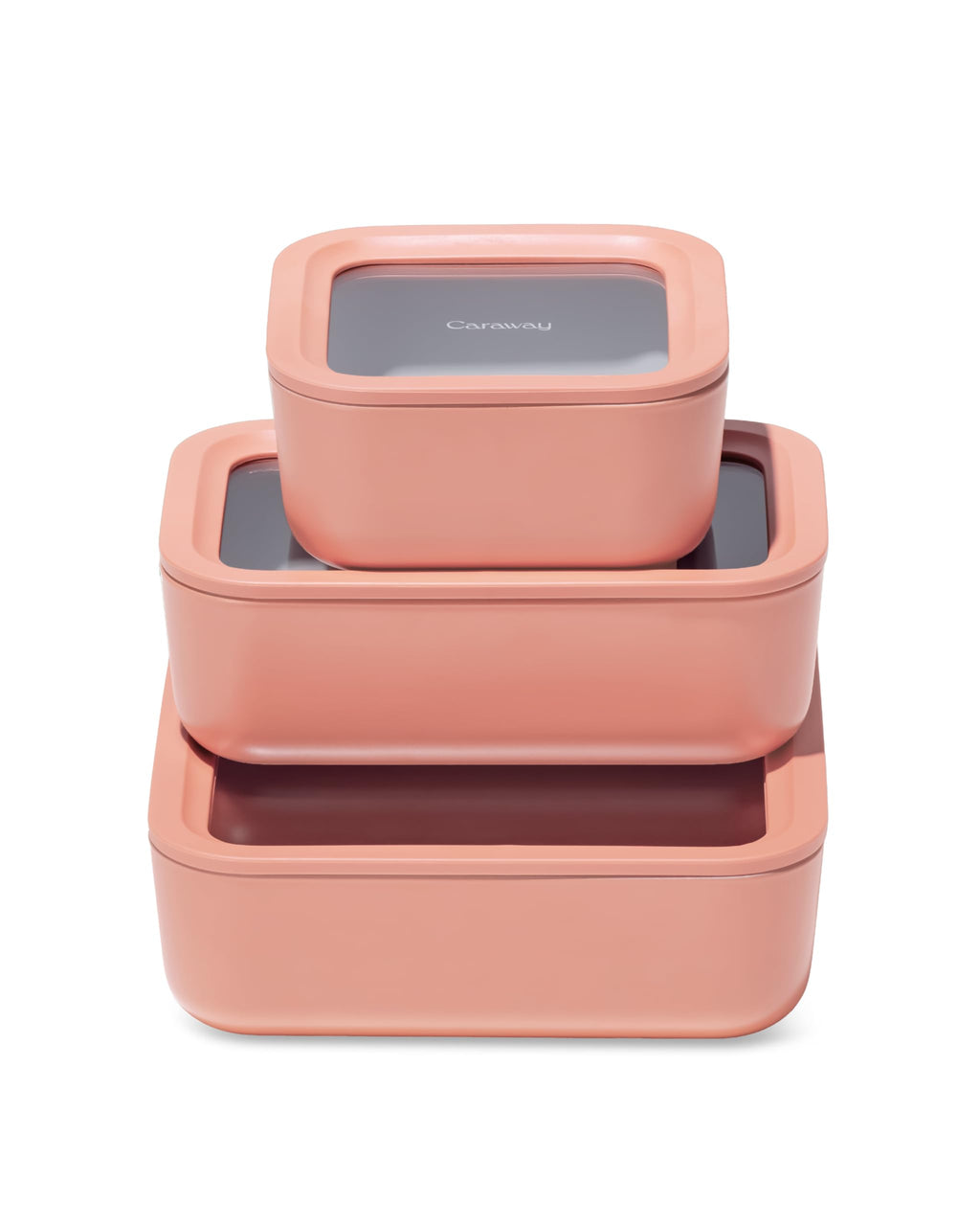 Caraway 13pc Glass Food Storage Container Set - Easy to Store, Non Toxic Lunch Box - with Glass Lids - Includes Storage Organizer - Cream
