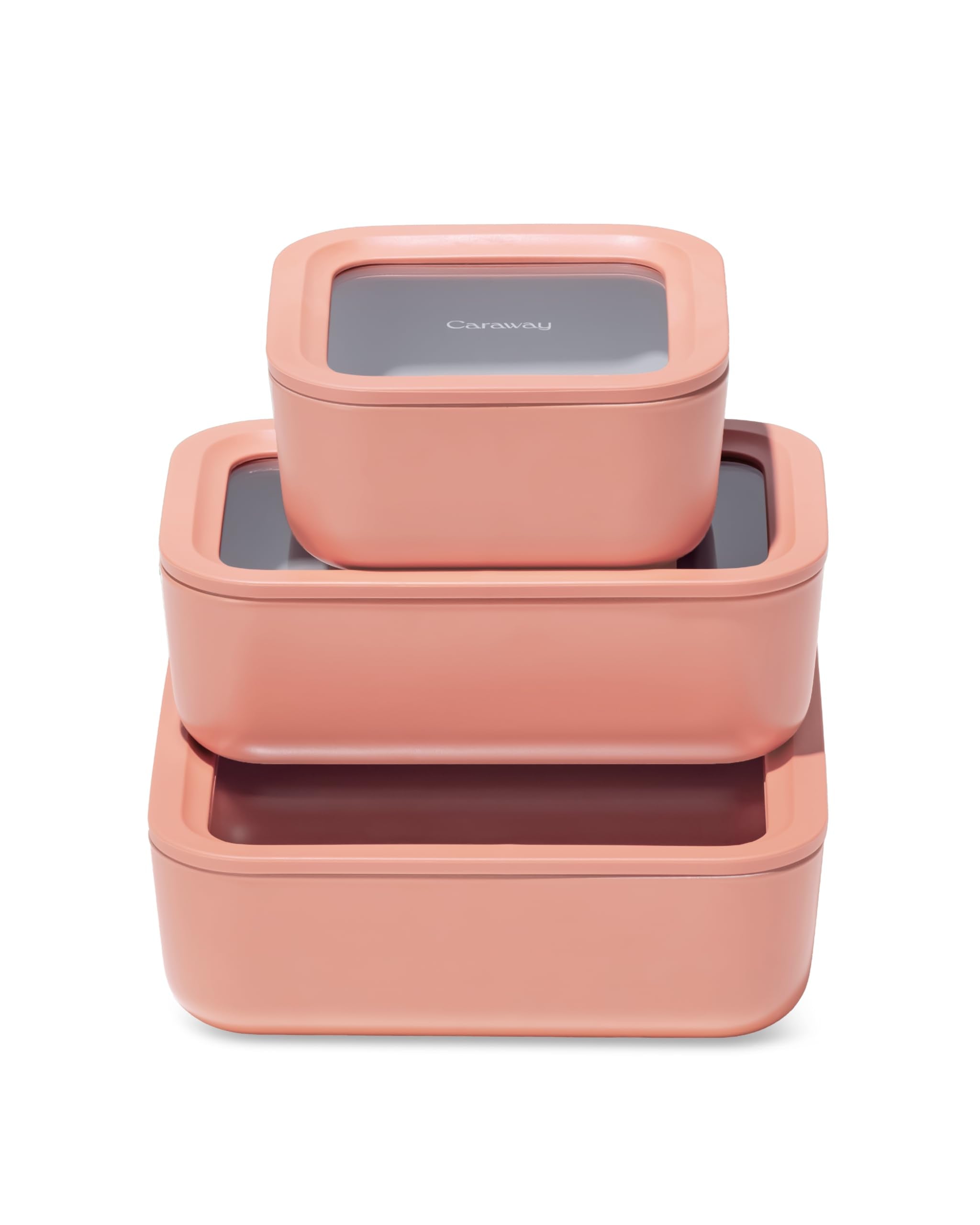 Caraway 13pc Glass Food Storage Container Set - Easy to Store, Non Toxic Lunch Box - with Glass Lids - Includes Storage Organizer - Cream