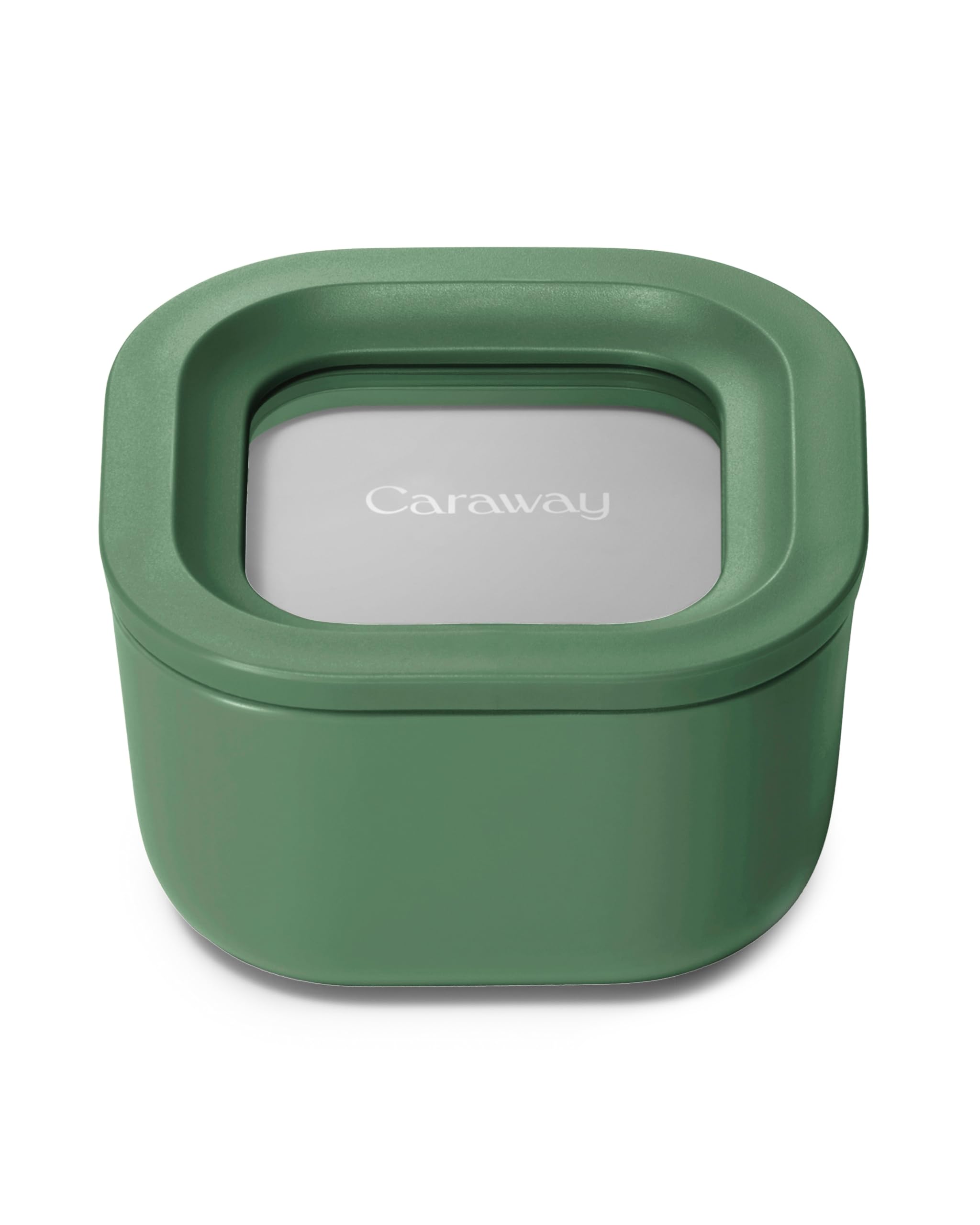 Caraway Glass Food Storage - 6.6 Cup Glass Container - Ceramic Coated Food Container - Non Stick Lunch Box Container with Lids - Dishwasher, Oven, & Microwave Safe - Cream