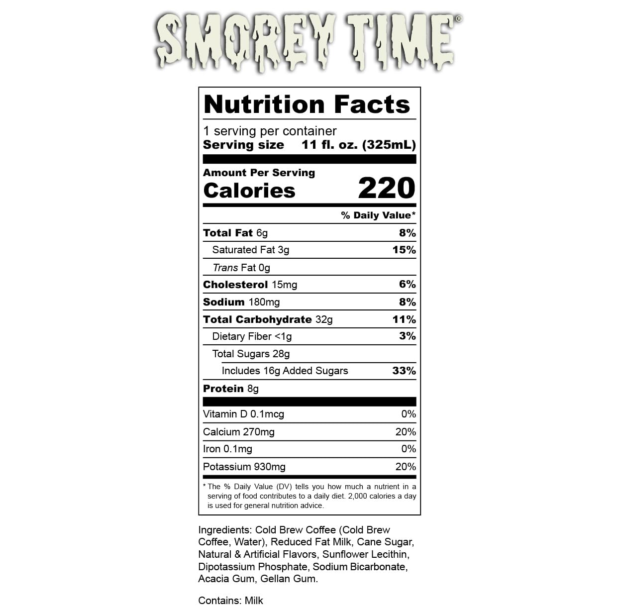 Bones Coffee Company S'mores Iced Coffee Latte - S'mores Flavored Canned Coffee Drink - 12 Pack Cans - 11 Oz Each