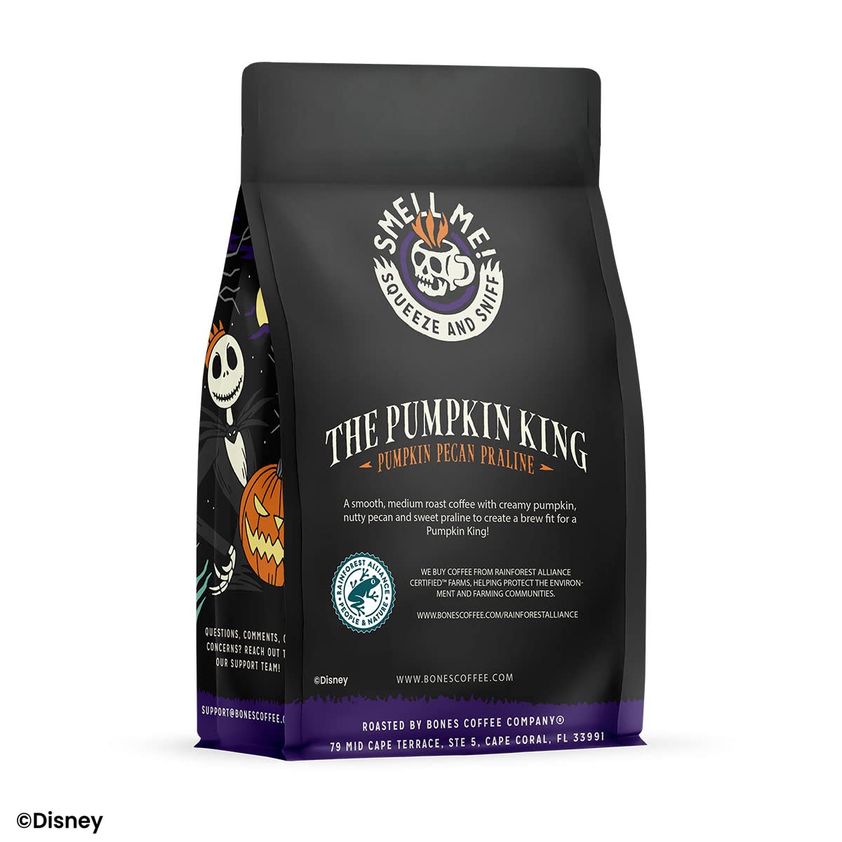 Bones Coffee Company Fallout Rocky Route 66, Rocky Road Flavored Coffee, Medium Roast Low Acid Arabica Beans Compatible with Auto drip and French Press Coffee Maker, 12 Oz Ground