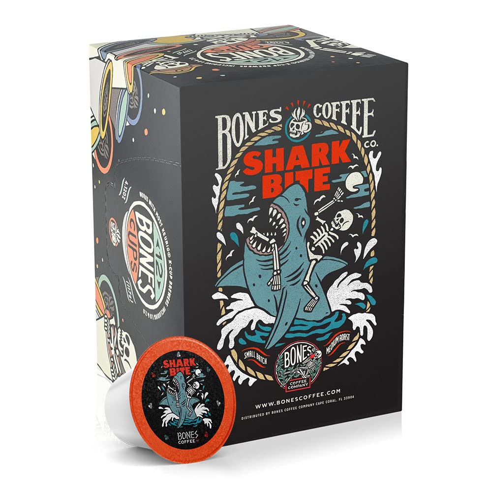 Bones Coffee Company Flavored Coffee Bones Cups Highland Grog Butterscotch Caramel | 12ct Single-Serve Coffee Pods Compatible with Keurig 1.0 & 2.0 Keurig Coffee Maker