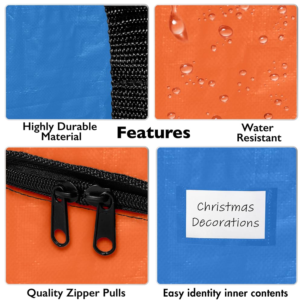 ClearSpace Heavy Duty Moving Bags or Storage Bags – Storage Bins with Lids, Large Moving Boxes with Backpack Straps & Zippers,– Packing Box & Moving Supplies for College Dorm, 6 Pack