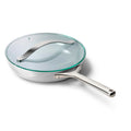 Caraway Nonstick Ceramic Frying Pan With Glass Lid (2.7 qt, 10.5") - Non Toxic, PTFE & PFOA Free - Oven Safe & Compatible with All Stovetops (Gas, Electric & Induction) - Cream