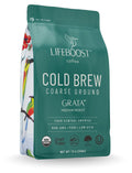 Lifeboost Low Acid Cold Brew Coffee, Organic Coarse Ground Medium Roast, 12 oz