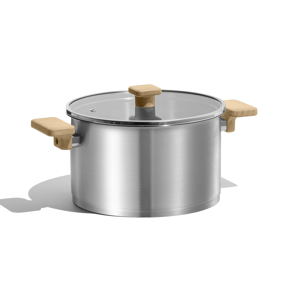 CAROTE 8 Qt Tri-Ply Stainless Steel Stockpot, Non-Toxic Stock Pot with Lid, Soup Pot for Pasta, Even Heating, Oven Safe, Induction, Ceramic and Gas Cooktops Compatible, Sliver