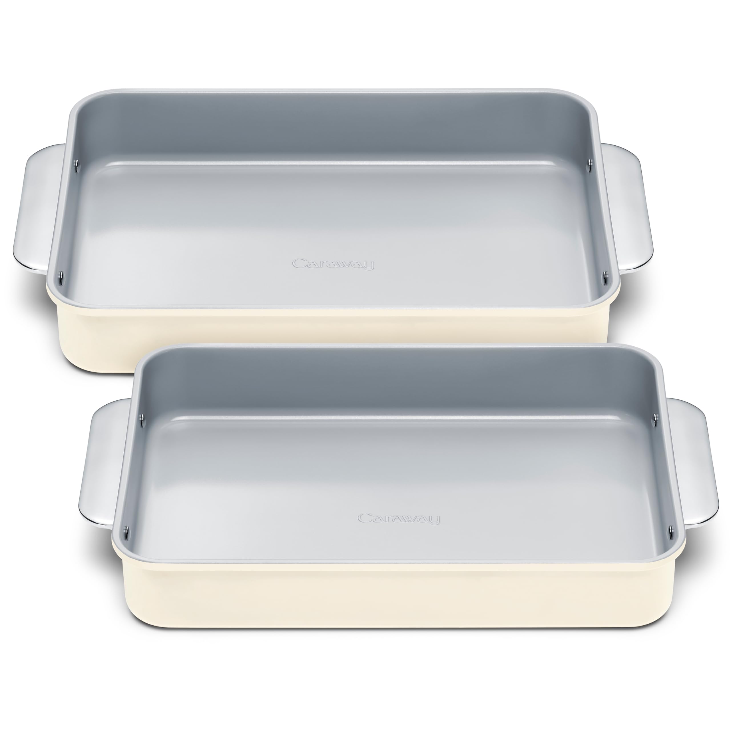 Caraway Non-Stick Ceramic 9”x13” Rectangle Pan - Naturally Slick Ceramic Coating - Non-Toxic, PTFE & PFOA Free - Perfect for Brownies, Lasagnas, and More - Cream