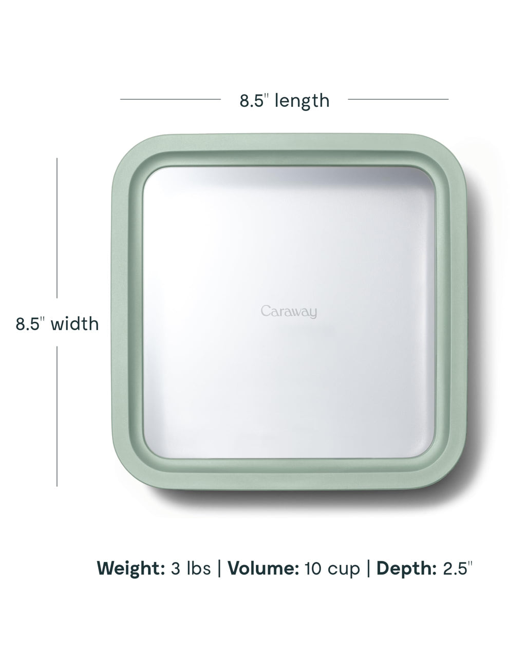 Caraway Glass Food Storage - 6.6 Cup Glass Container - Ceramic Coated Food Container - Non Stick Lunch Box Container with Lids - Dishwasher, Oven, & Microwave Safe - Cream