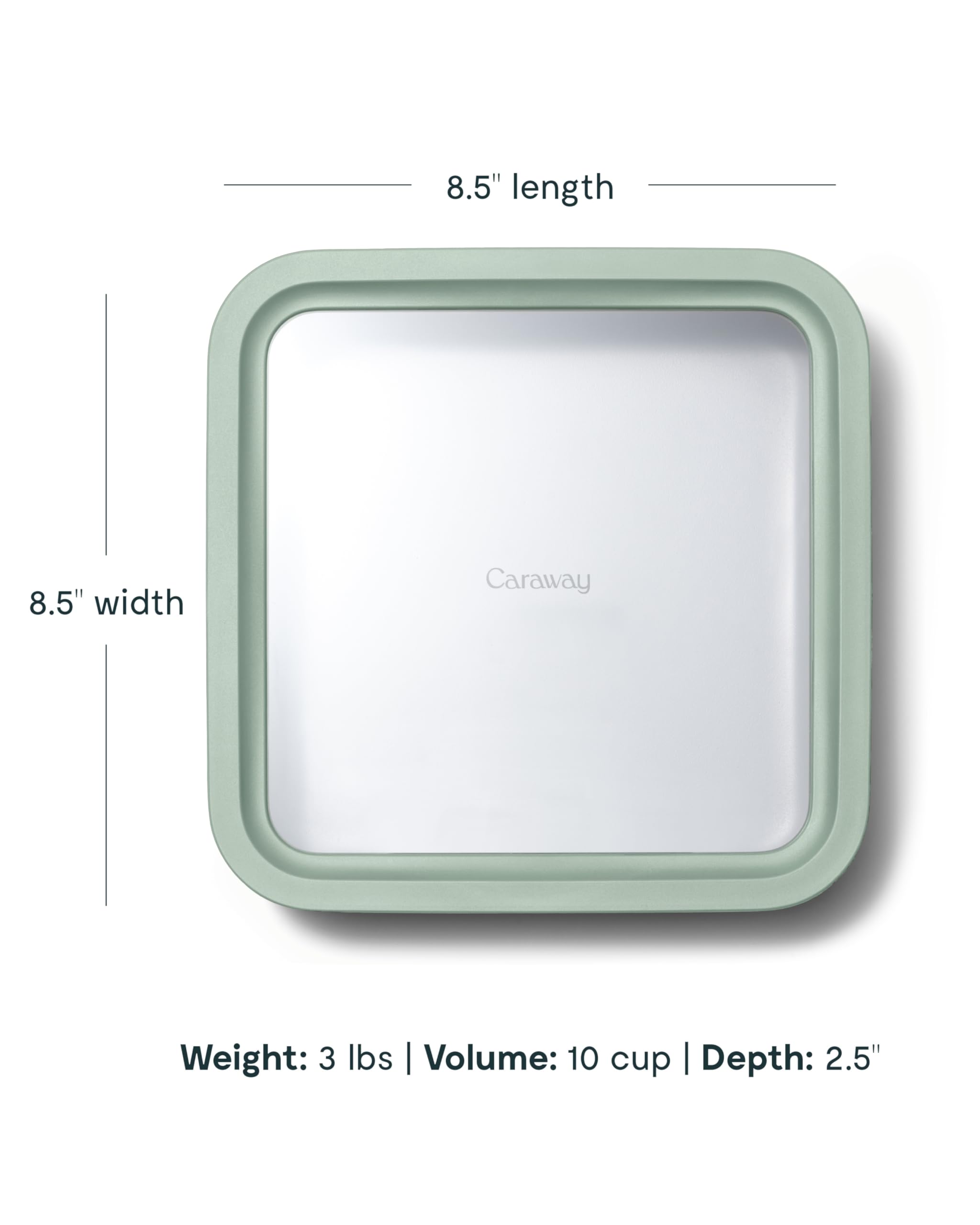 Caraway Glass Food Storage - 6.6 Cup Glass Container - Ceramic Coated Food Container - Non Stick Lunch Box Container with Lids - Dishwasher, Oven, & Microwave Safe - Cream