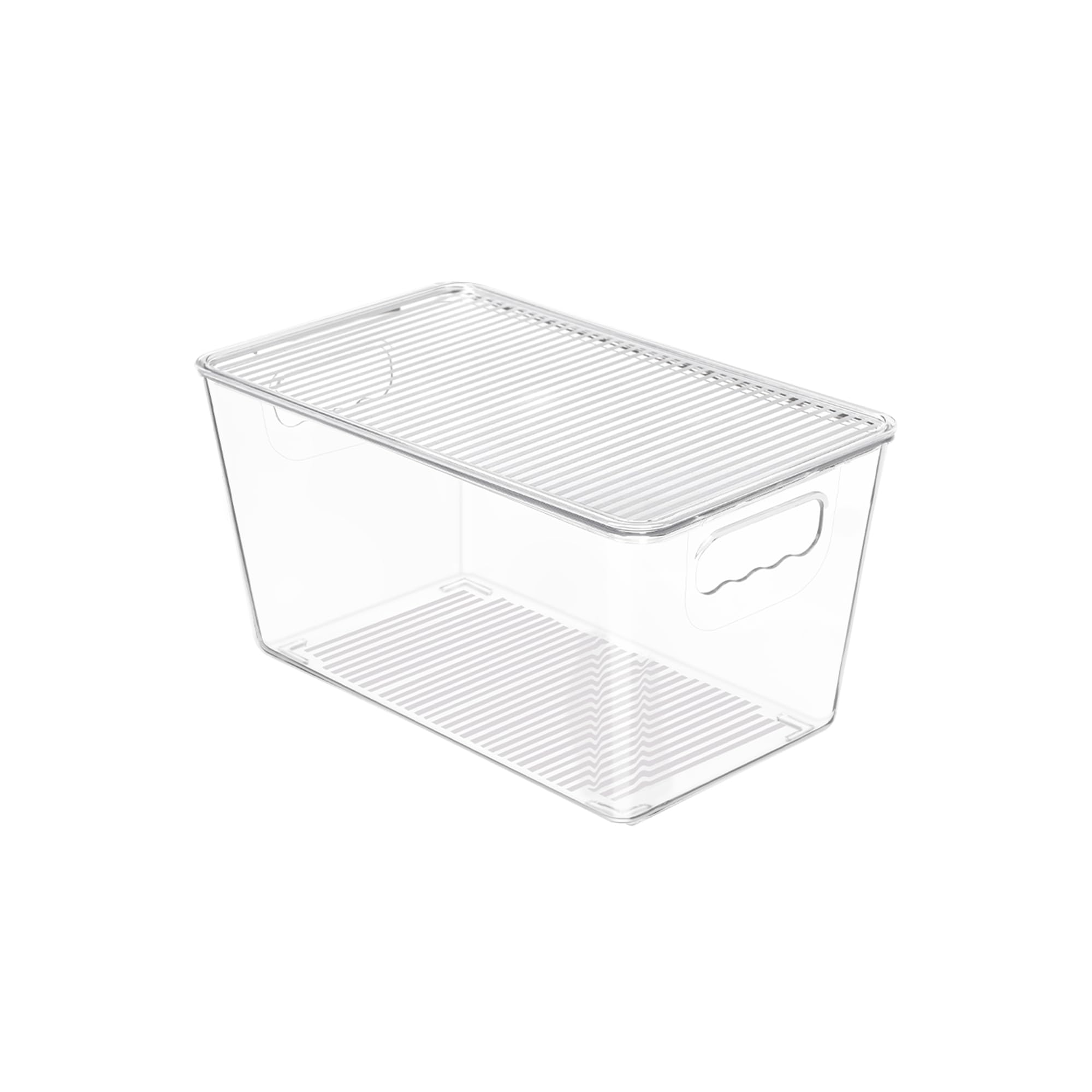 Vtopmart 6 Pack Clear Stackable Storage Bins with Lids, Large Plastic Containers with Handle for Pantry Organizer and Storage,Perfect for Bathroom,Cabinet,Kitchen,Fridge,Closet Organization