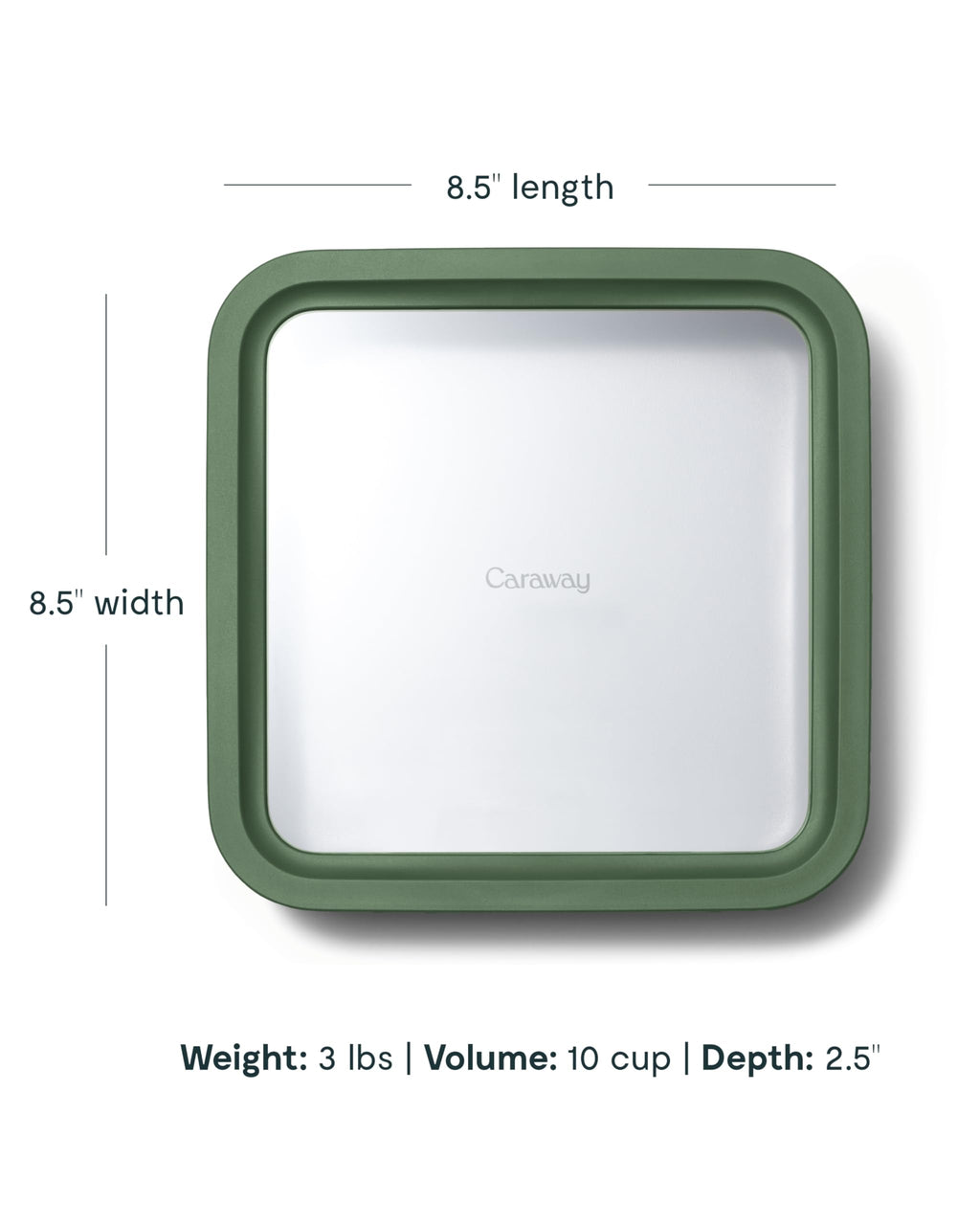 Caraway Glass Food Storage - 6.6 Cup Glass Container - Ceramic Coated Food Container - Non Stick Lunch Box Container with Lids - Dishwasher, Oven, & Microwave Safe - Cream
