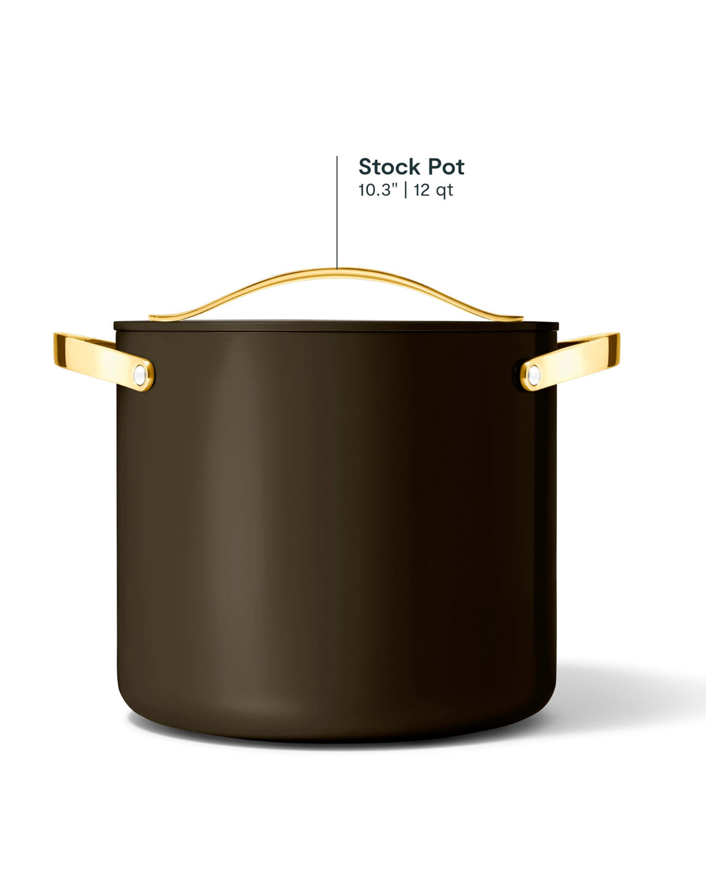 Caraway Stock Pot - 12 Qt Ceramic Coated With Lid - Free From Forever Chemicals - Large for Bigger Batches - Cream
