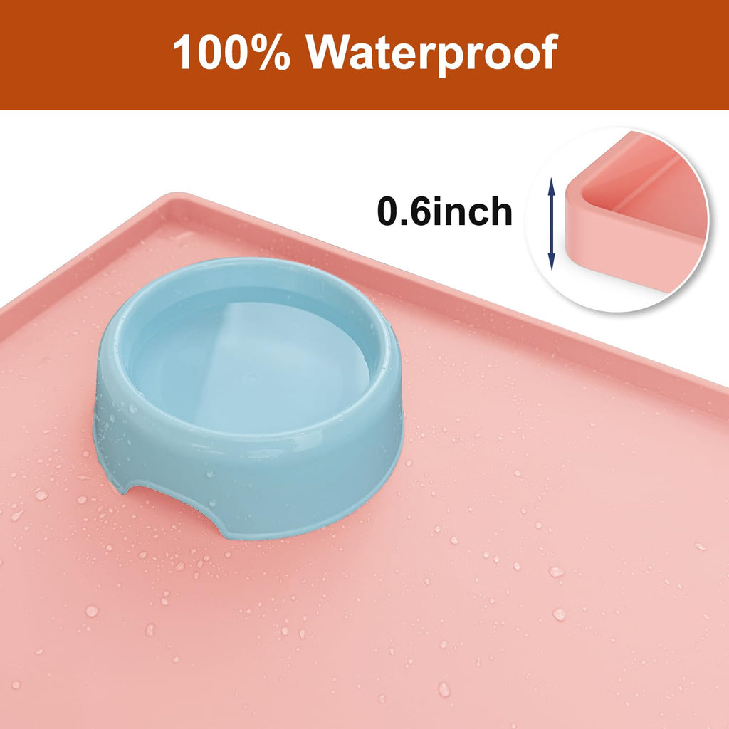 Extra Thick Silicone Mat Waterproof with Raised Edge 34" x 22", Under Sink Mat for Kitchen & Bathroom, Kitchen Cabinet Liner, Multi-Purpose for Storage & Protection, Gray