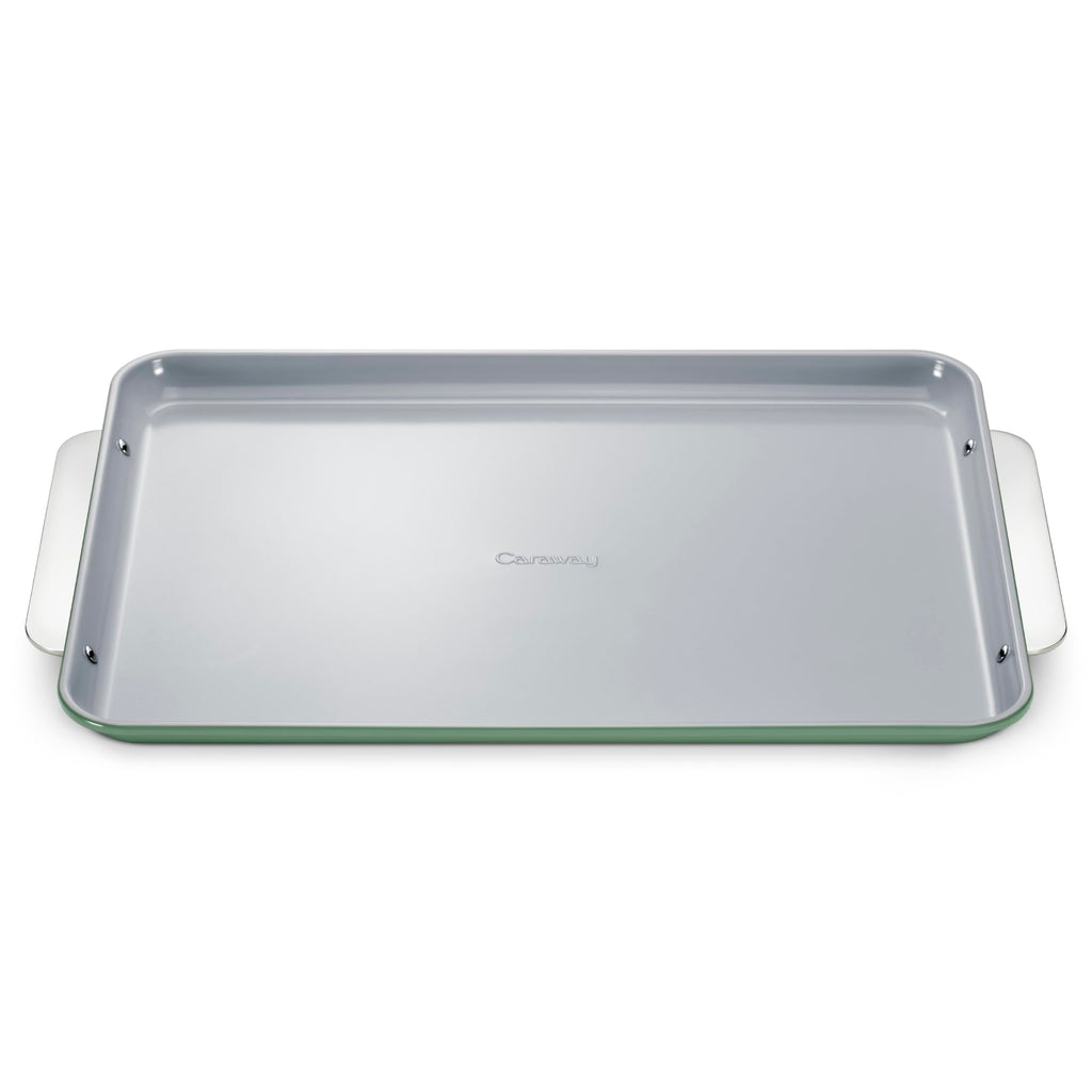 Caraway Nonstick Ceramic Small Baking Sheet (9x13”) – Non-Toxic, PTFE & PFOA Free – Oven Safe – Aluminized Steel Core – Mini Sheet Pan for Baking, Roasting & More - Cream