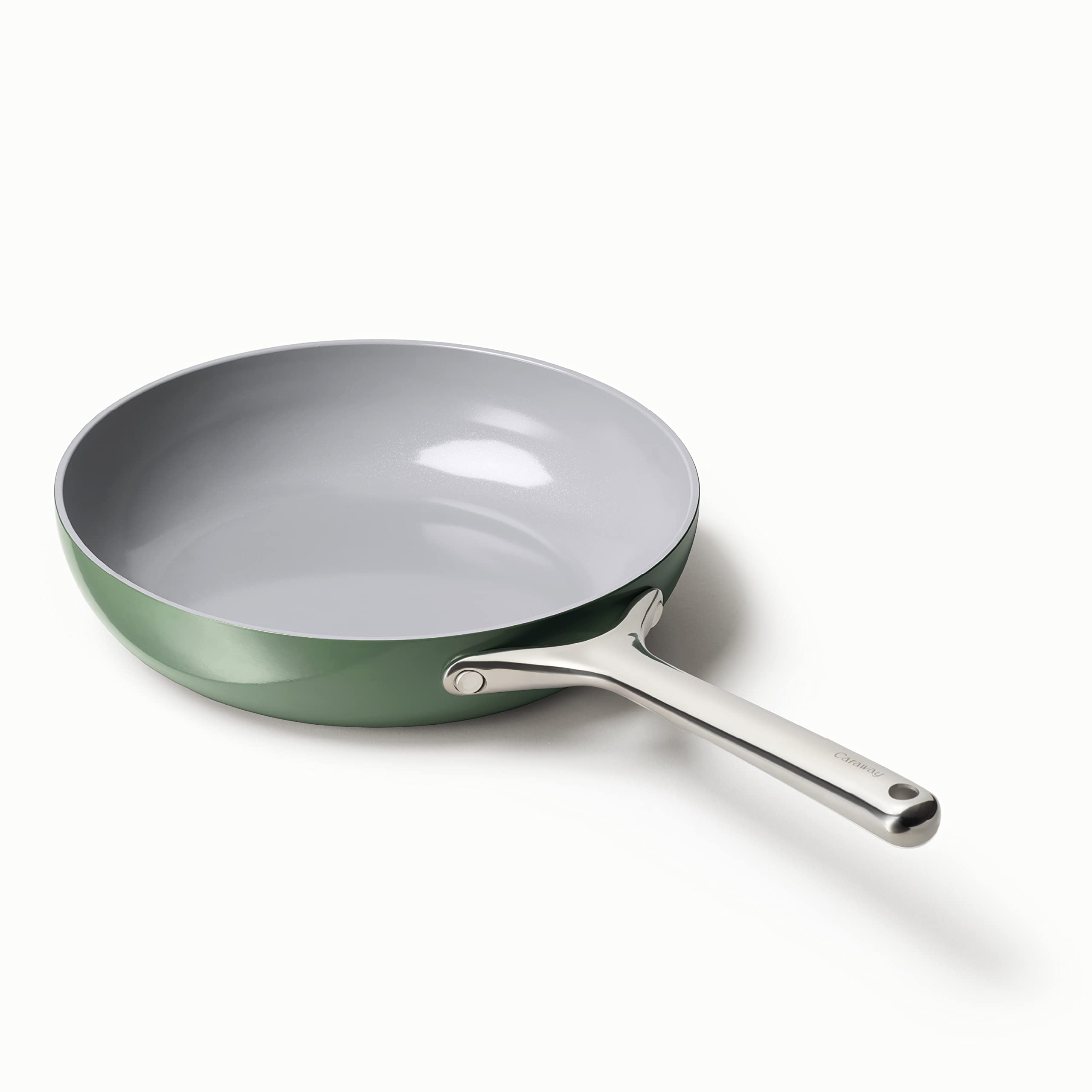 Caraway Nonstick Ceramic Frying Pan (2.7 qt, 10.5") - Non Toxic, PTFE & PFOA Free - Oven Safe & Compatible with All Stovetops (Gas, Electric & Induction) - Cream