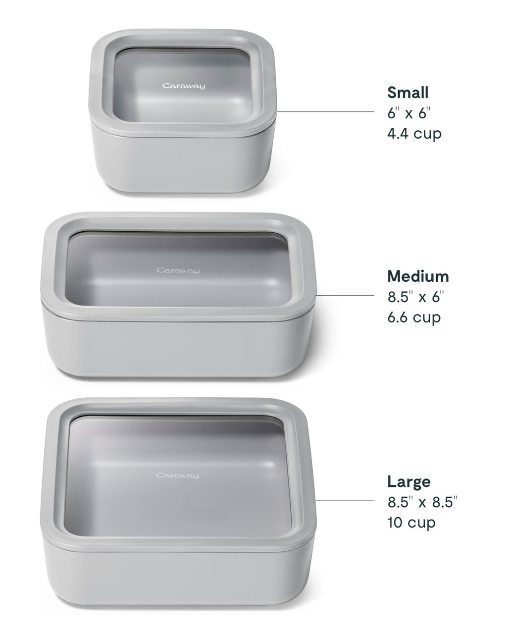 Caraway 13pc Glass Food Storage Container Set - Easy to Store, Non Toxic Lunch Box - with Glass Lids - Includes Storage Organizer - Cream