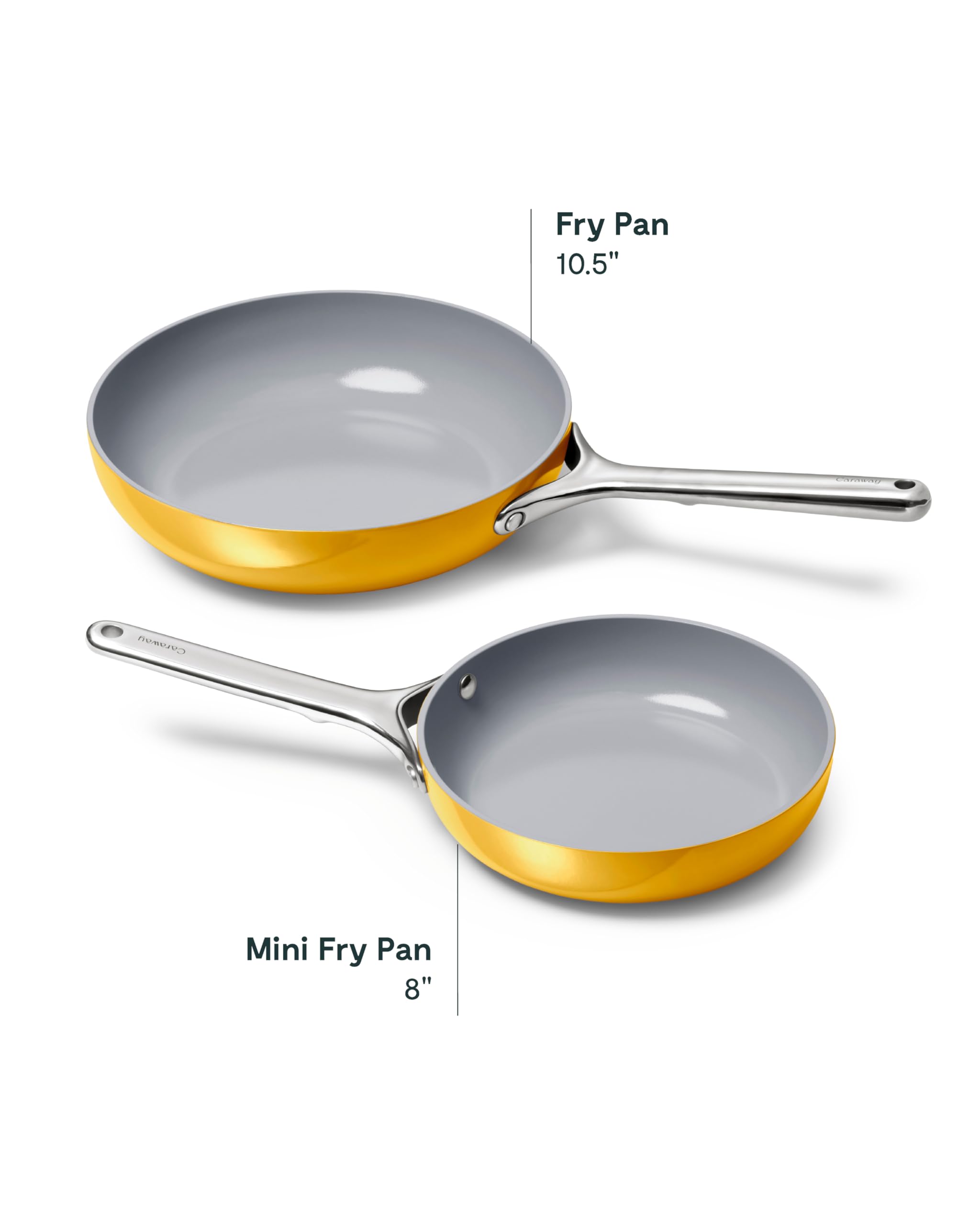Caraway Nonstick Ceramic Frying Pan (2.7 qt, 10.5") - Non Toxic, PTFE & PFOA Free - Oven Safe & Compatible with All Stovetops (Gas, Electric & Induction) - Cream