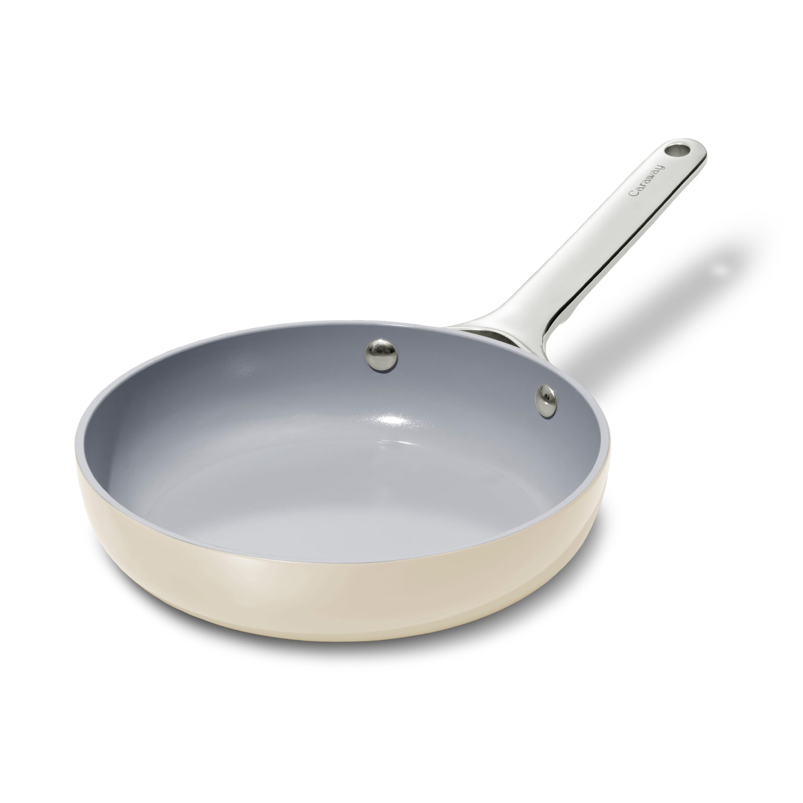 Caraway Nonstick Ceramic Frying Pan (2.7 qt, 10.5") - Non Toxic, PTFE & PFOA Free - Oven Safe & Compatible with All Stovetops (Gas, Electric & Induction) - Cream