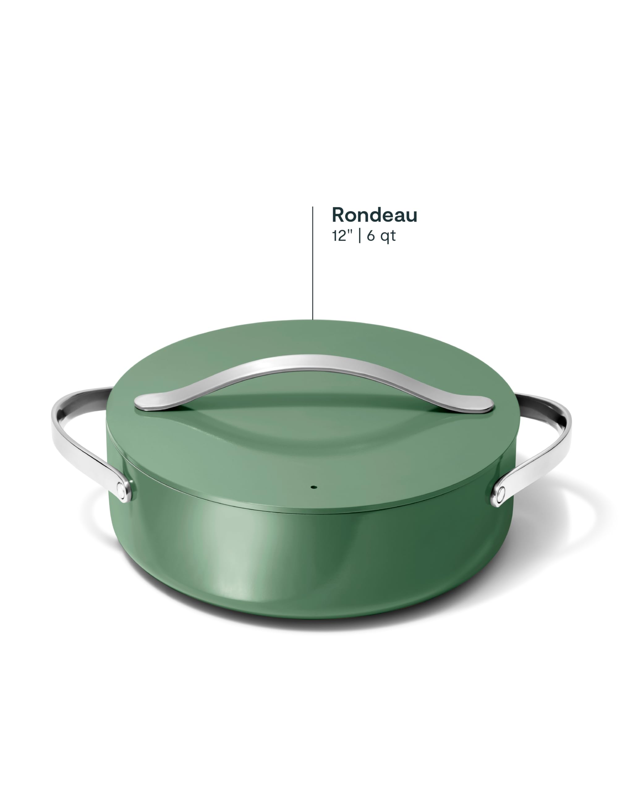 Caraway Rondeau - 6 Qt Non-Stick Pan with Lid - Free From Forever Chemicals - Perfect for Searing, Braising, & Roasting - Cream