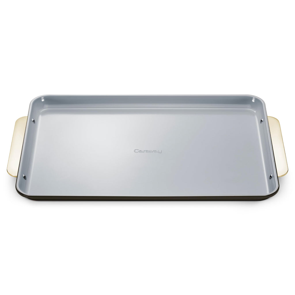 Caraway Nonstick Ceramic Small Baking Sheet (9x13”) – Non-Toxic, PTFE & PFOA Free – Oven Safe – Aluminized Steel Core – Mini Sheet Pan for Baking, Roasting & More - Cream