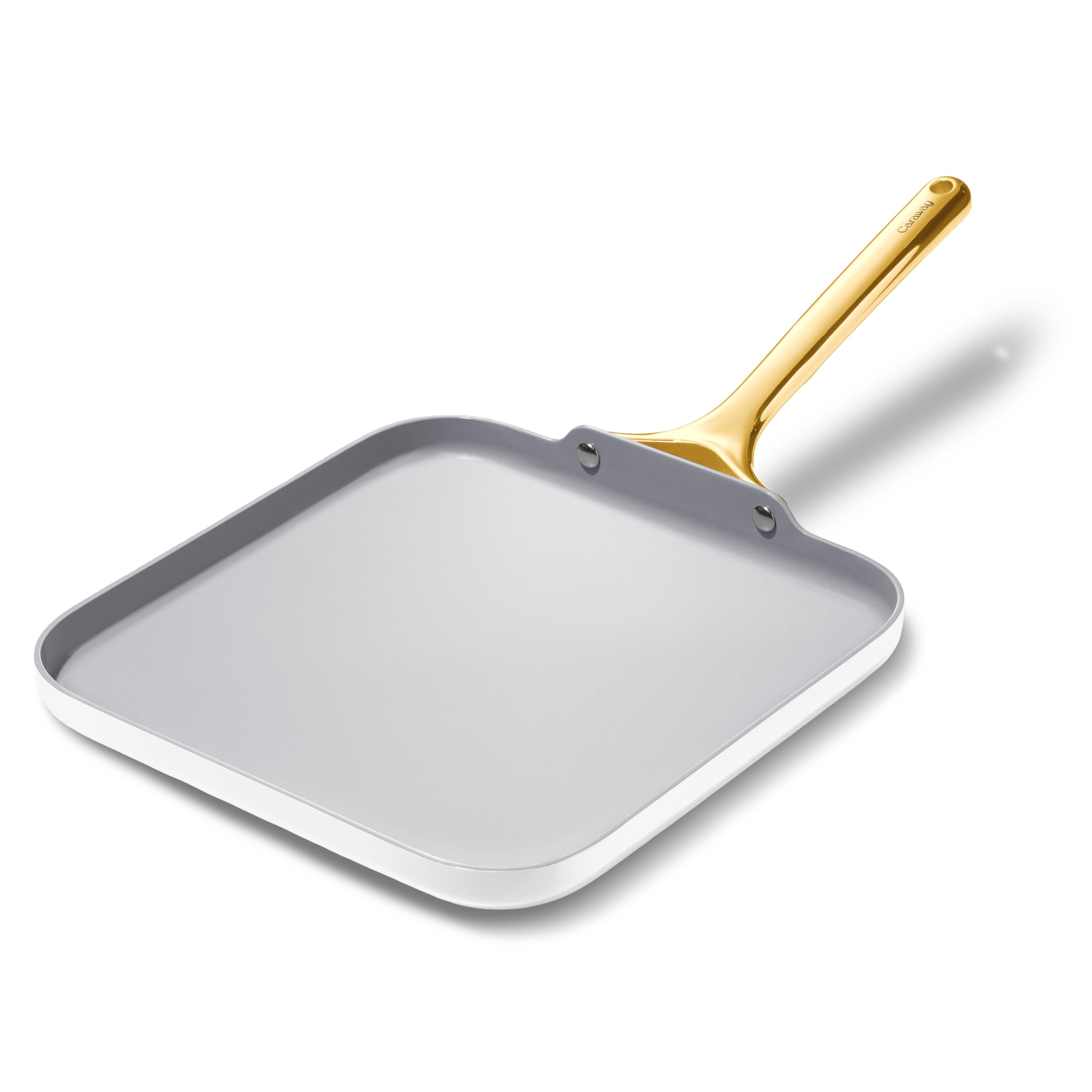 Caraway Square Griddle Pan - 11” Square Pan - Non-Stick Ceramic Coated - Non Toxic, PTFE & PFOA Free - Oven Safe & Compatible with All Stovetops - Gray
