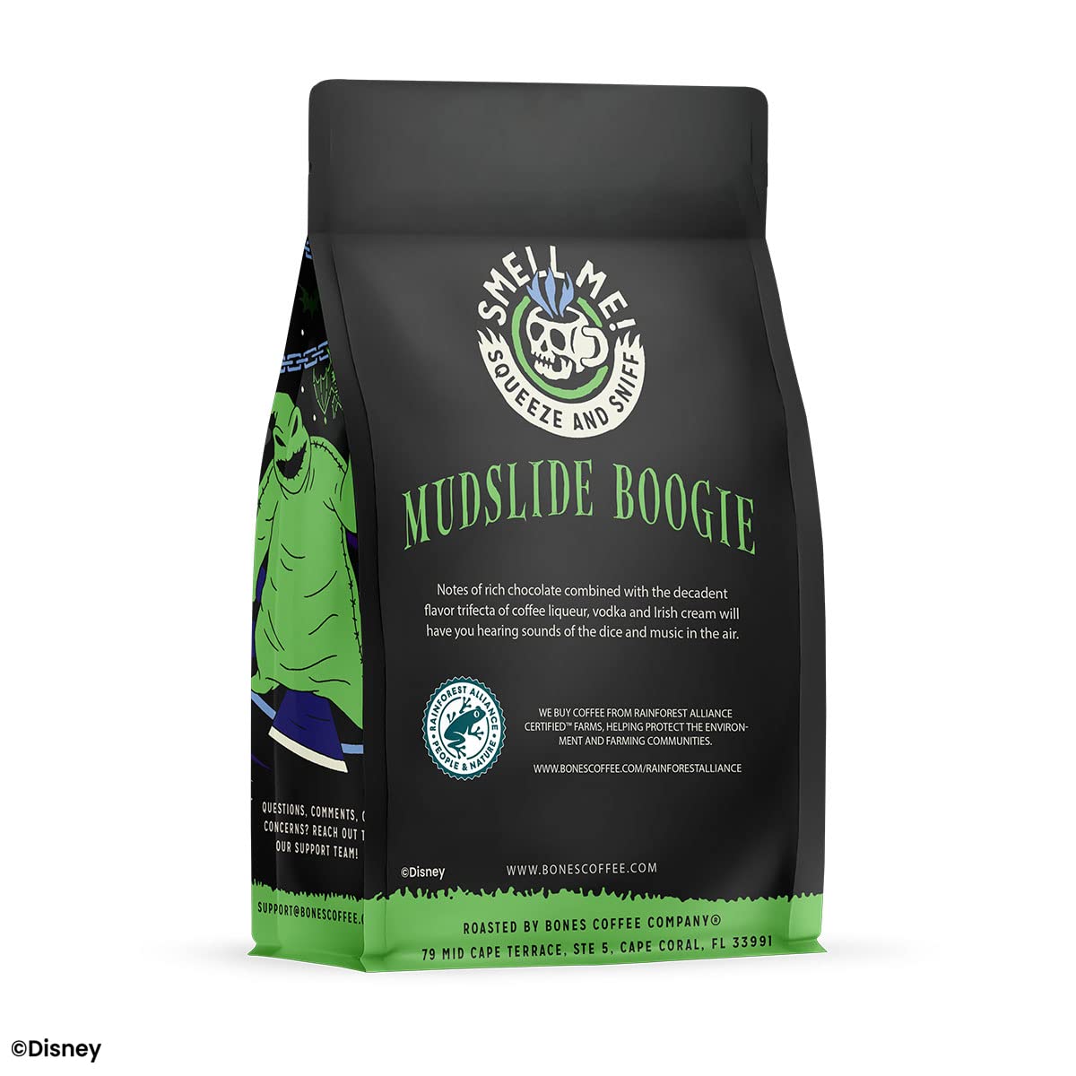 Bones Coffee Company Fallout Rocky Route 66, Rocky Road Flavored Coffee, Medium Roast Low Acid Arabica Beans Compatible with Auto drip and French Press Coffee Maker, 12 Oz Ground