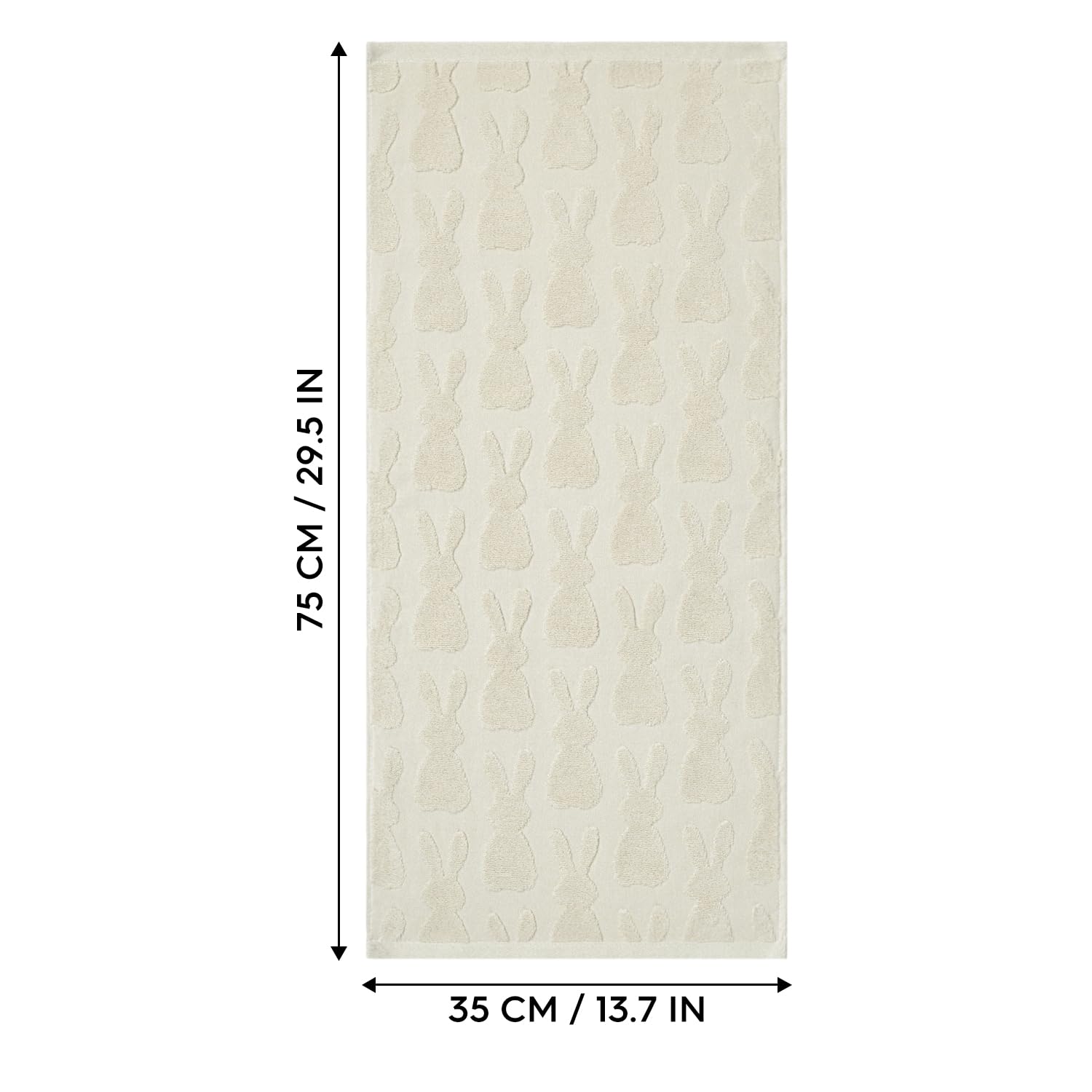 Artoid Mode 2 Pcs Beige 3D Rabbit Jacquard Easter Hand Towels for Bathroom, 100% Cotton Soft Absorbent Bathroom Decor Towels, 13.7 x 29.5 Inch