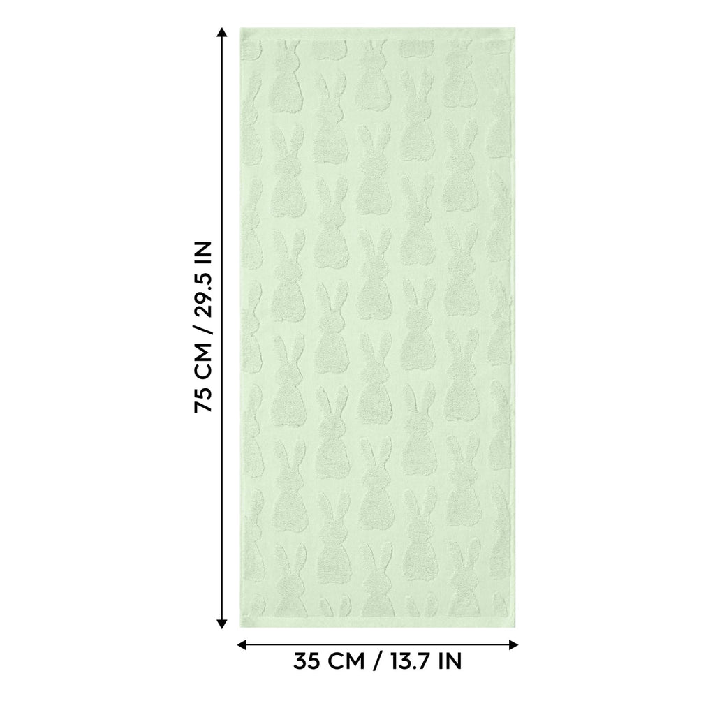 Artoid Mode 2 Pcs Beige 3D Rabbit Jacquard Easter Hand Towels for Bathroom, 100% Cotton Soft Absorbent Bathroom Decor Towels, 13.7 x 29.5 Inch