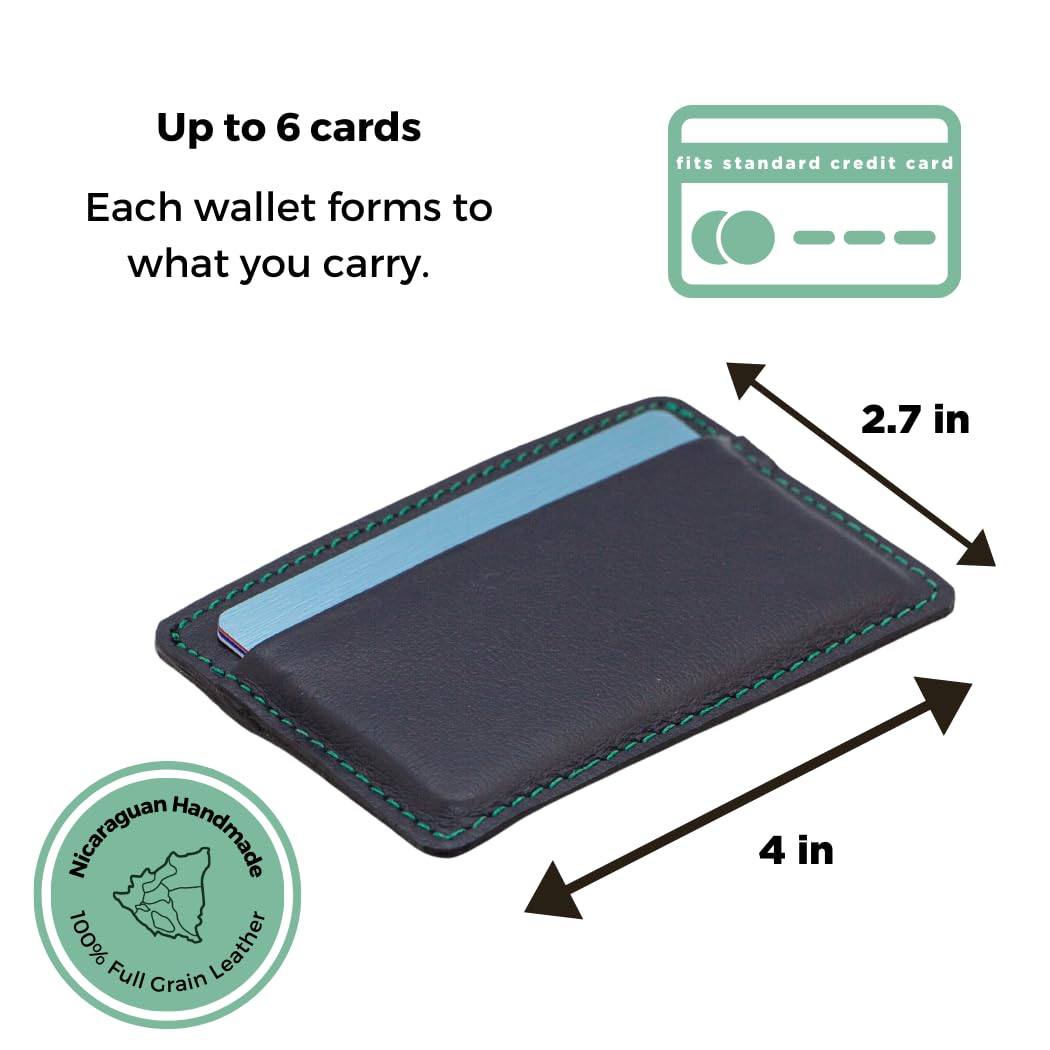 TWIN ENGINE COFFEE Handcrafted Leather Minimalist Wallet/Card Holder Wallet with 6 card capacity and cash pocket/Hand Stitched Top Grain/Slim/Perfect Gift/Men’s and Women’s/Origin Creations (Purple)