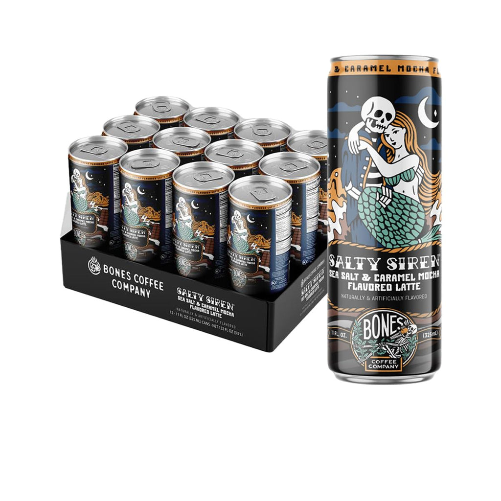 Bones Coffee Company S'mores Iced Coffee Latte - S'mores Flavored Canned Coffee Drink - 12 Pack Cans - 11 Oz Each