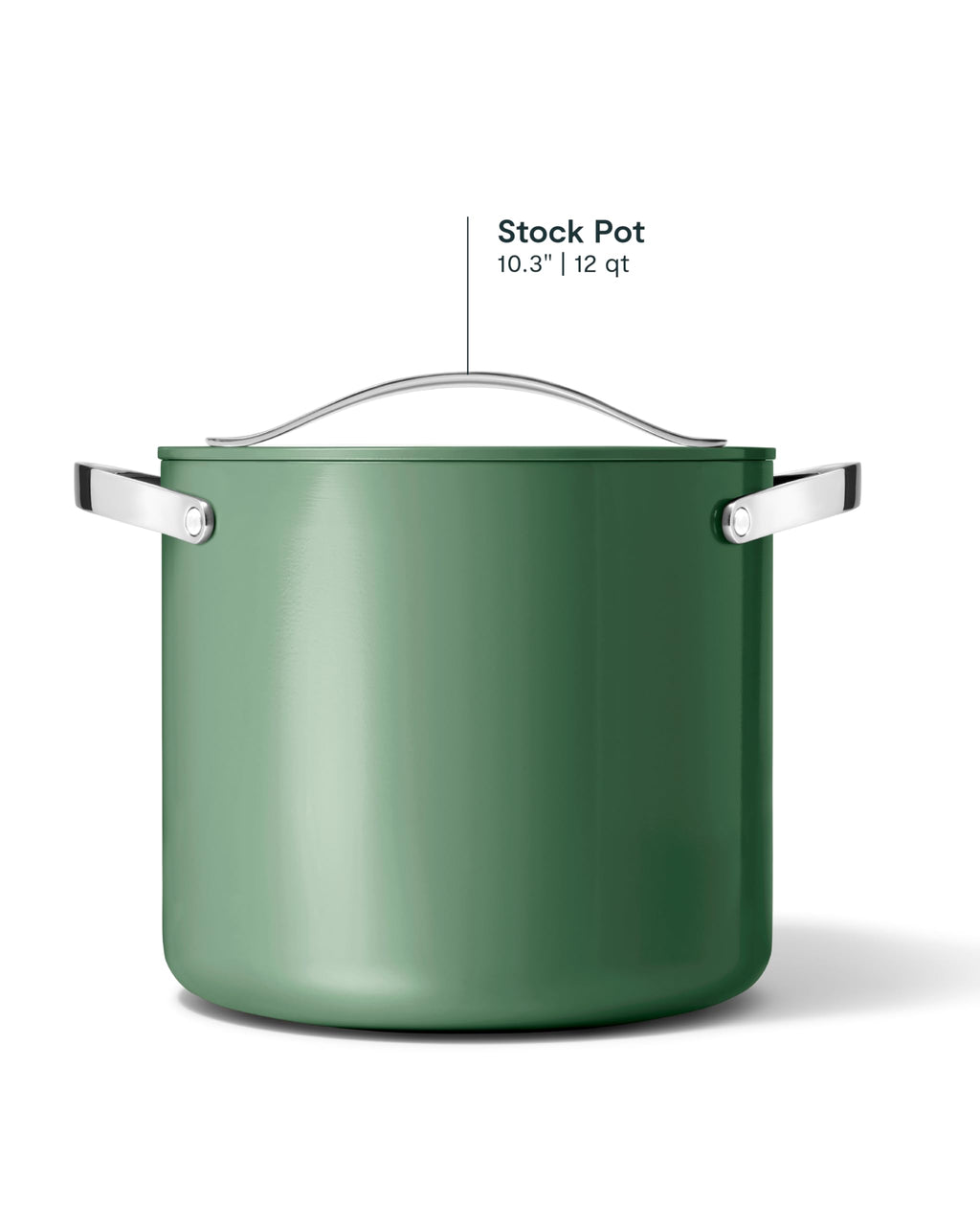 Caraway Stock Pot - 12 Qt Ceramic Coated With Lid - Free From Forever Chemicals - Large for Bigger Batches - Cream