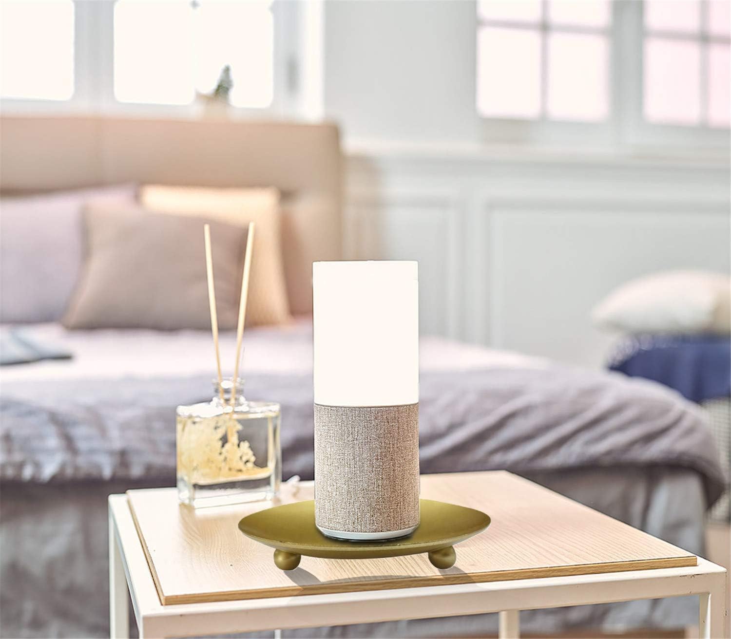 YYaaloa 2 Pack Gold Decorative Iron Plate Candle Holder 4.33'' Candle Stand Candle Plate for LED & Wax Candles, Incense Cones, Spa, Weddings (Gold-2 Pack)