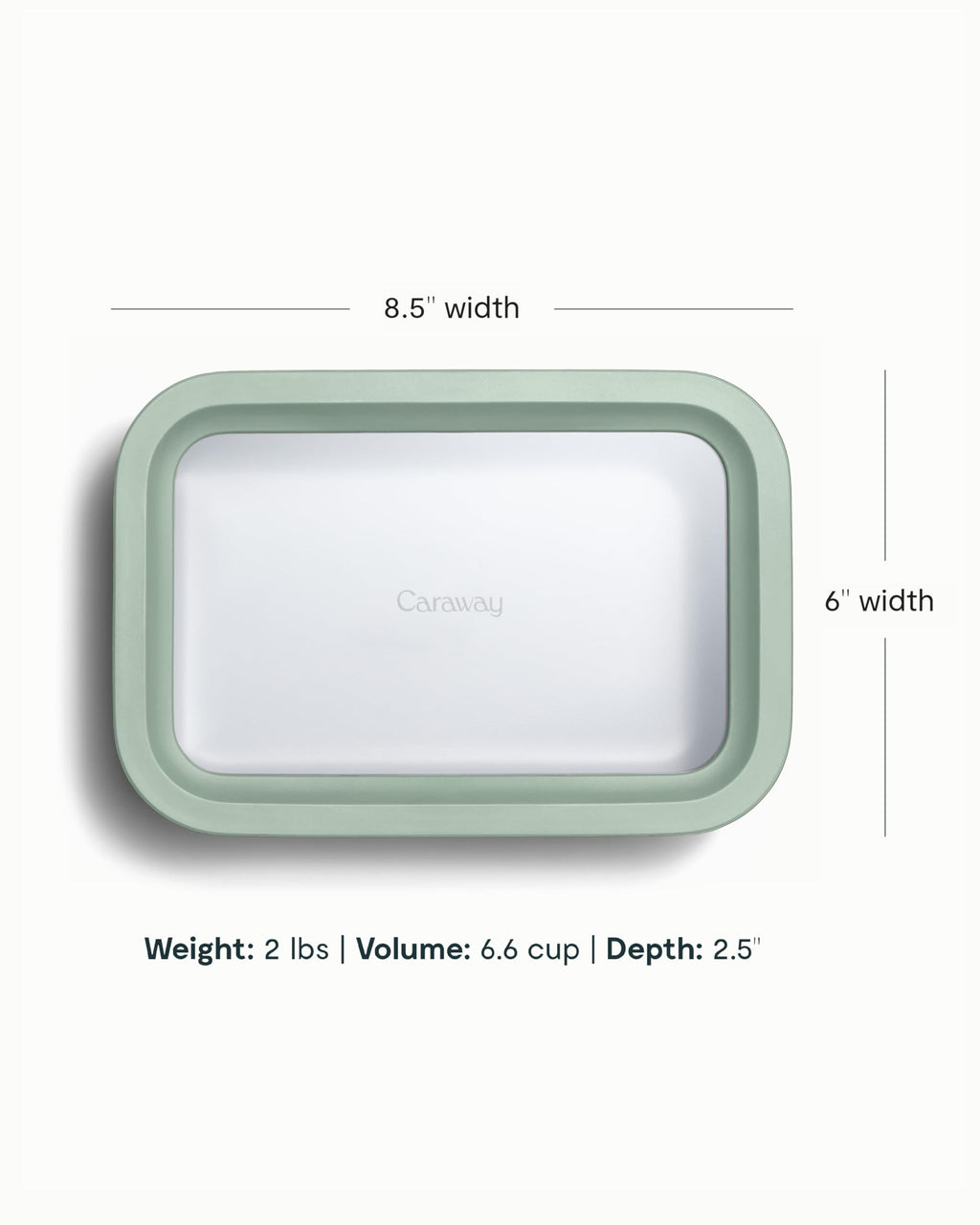 Caraway Glass Food Storage - 6.6 Cup Glass Container - Ceramic Coated Food Container - Non Stick Lunch Box Container with Lids - Dishwasher, Oven, & Microwave Safe - Cream